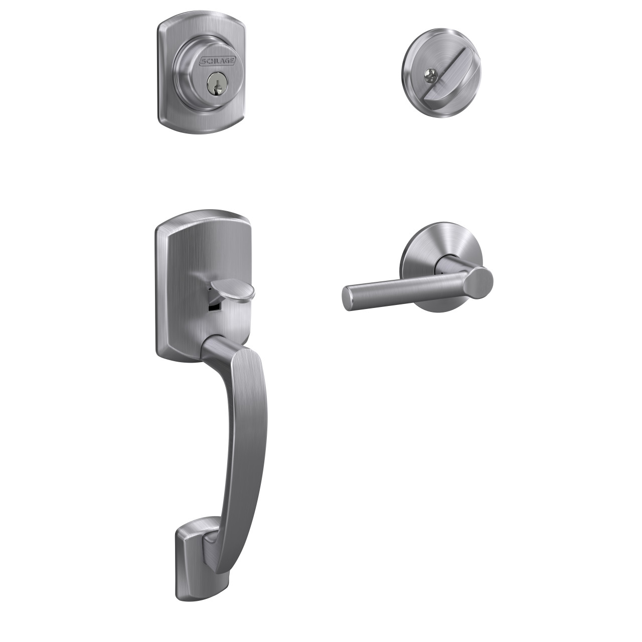 Custom Single Cylinder Handleset and Broadway Lever with Kinsler Trim