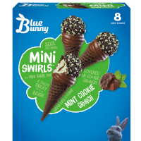 Mini Swirls Mint Cookie Crunch Cones, 8pk