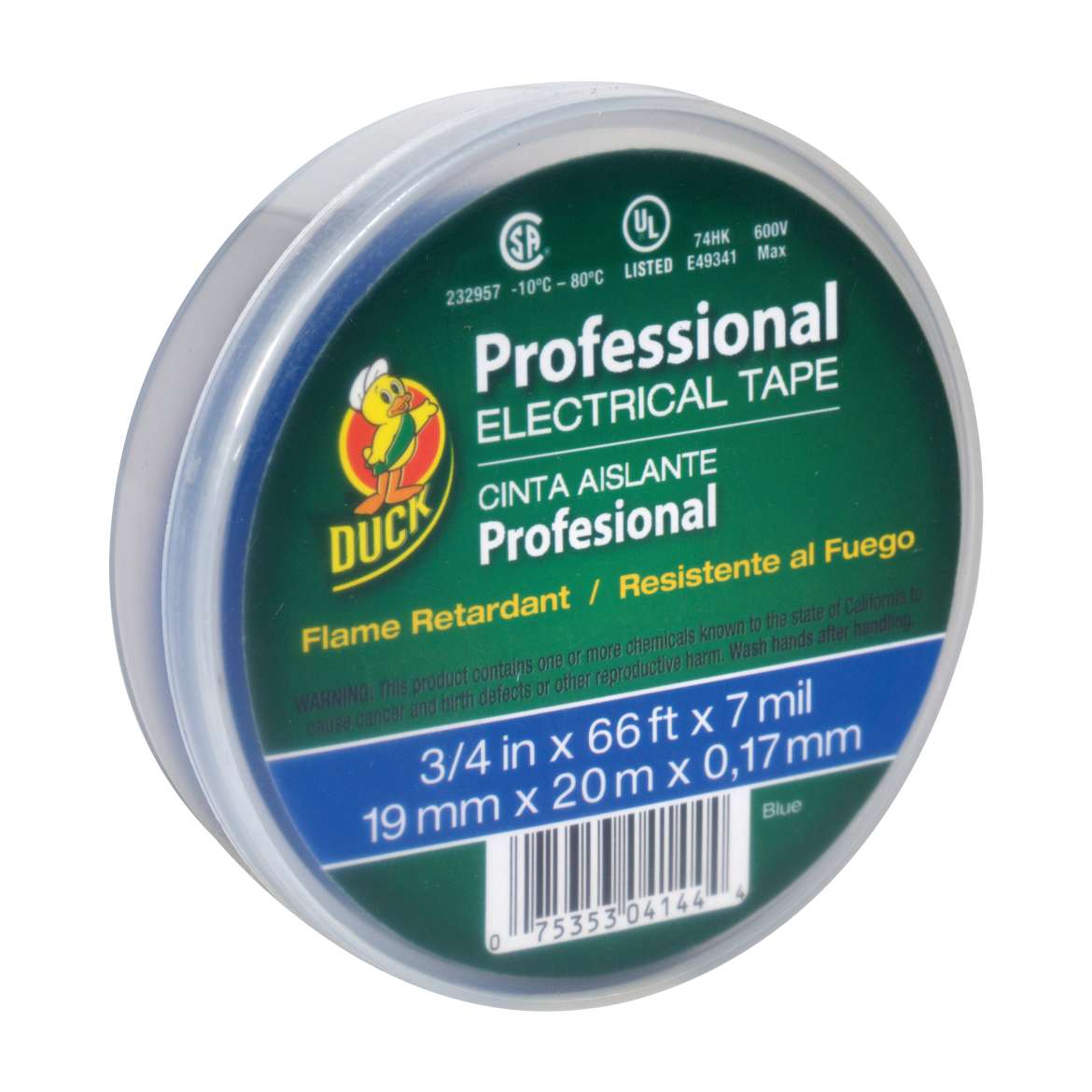 Duck® Brand Professional Electrical Tape Canister Pack - Blue, .75 in. x 66 ft. x 7 mil. Image