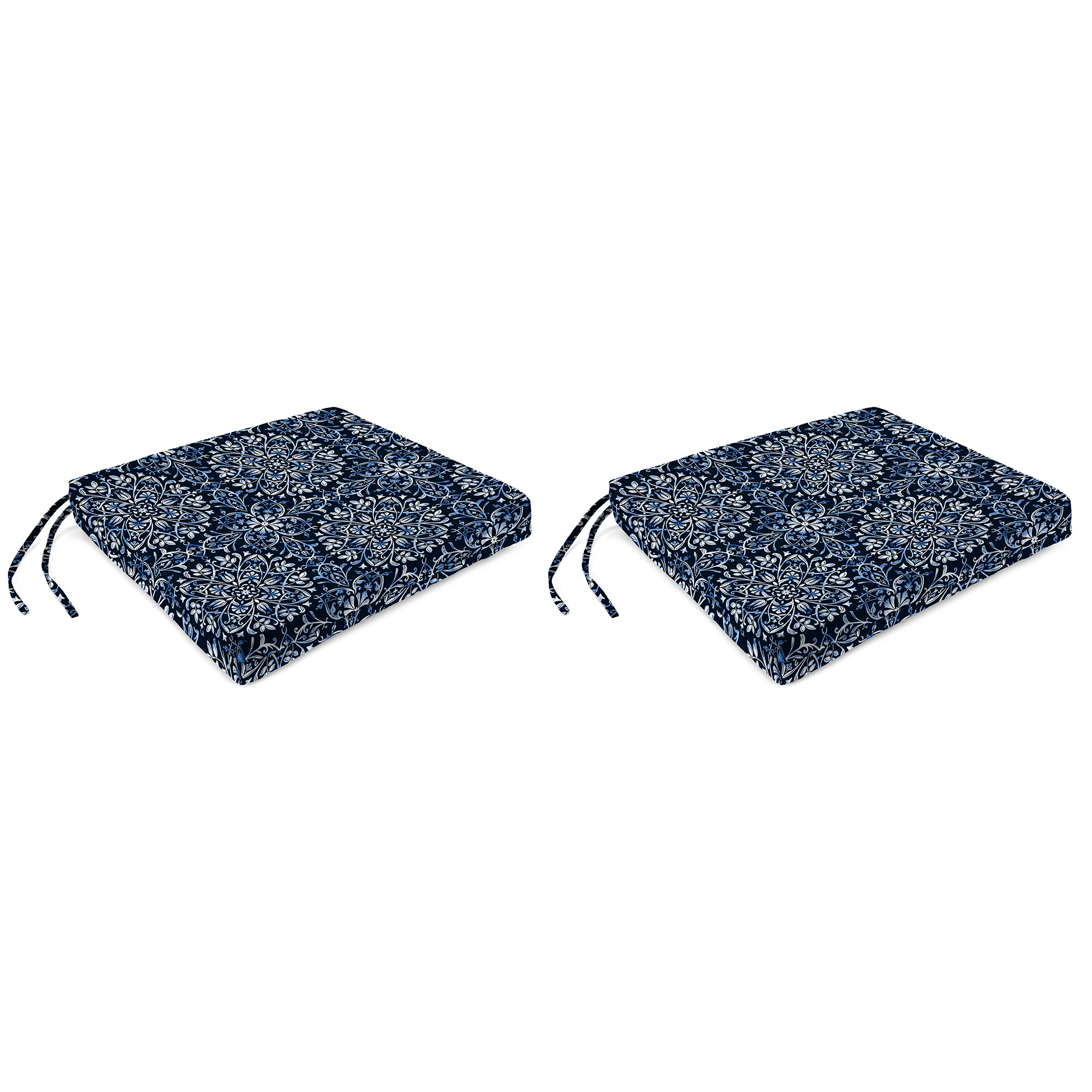 New Outdoor Chair Pad Seat Cushions with Ties 19" x 17", 2-Pack, Fade Resistant - Picture 10 of 21