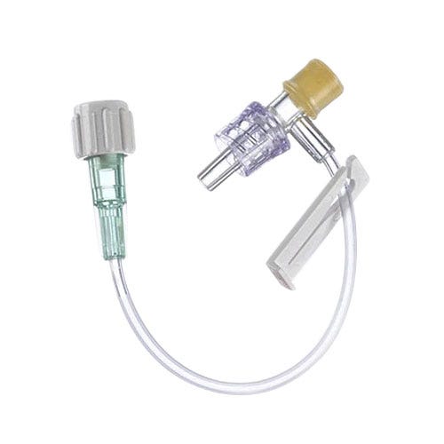 Extension Set, Small Bore, 4" w/1 Removable Slide Clamp and Distal T-Port with SPIN-LOCK® Connector - 100/Case