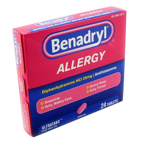 Benadryl® Allergy 25mg ULTRATABS™, - 24/Box