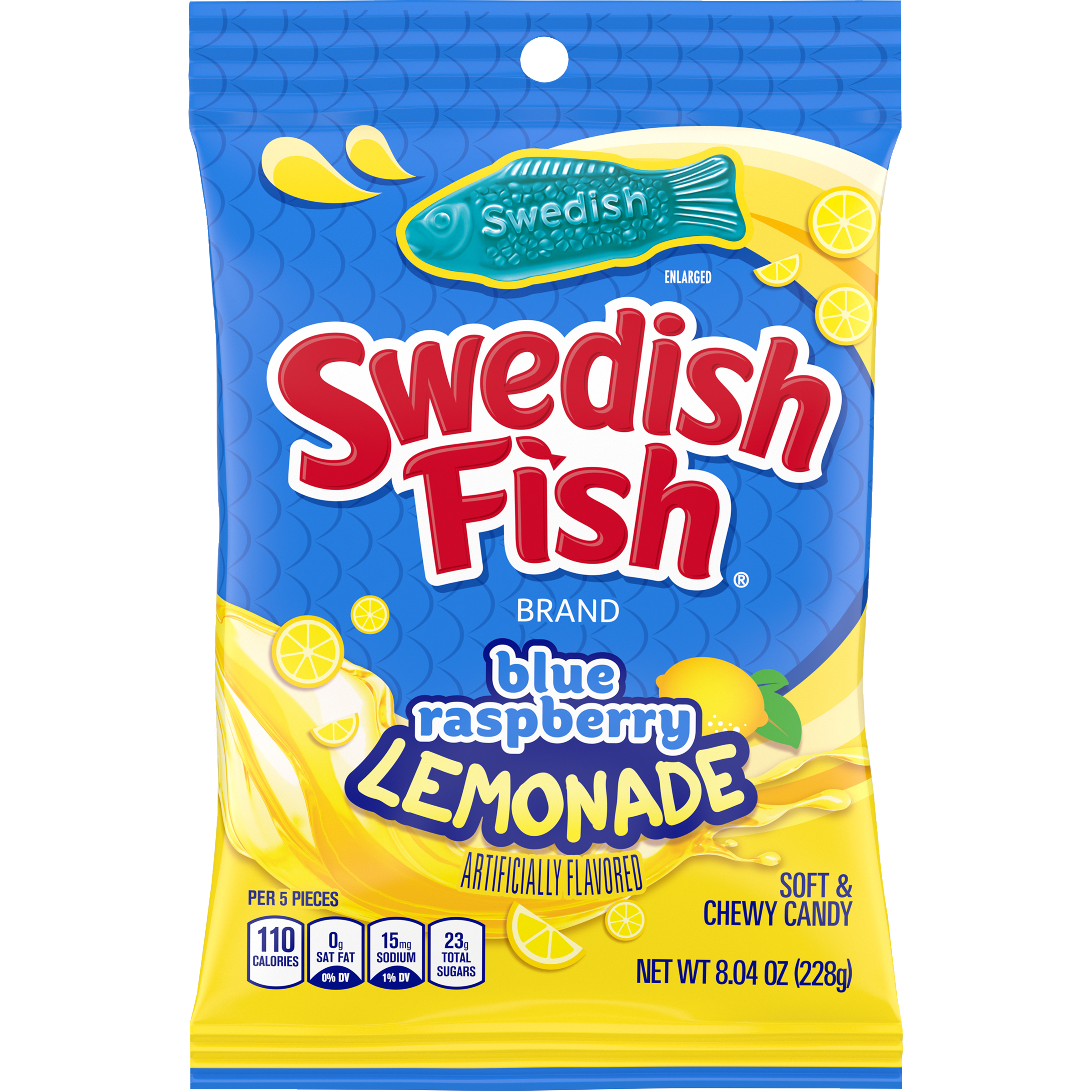 SWEDISH FISH Blue Raspberry Lemonade Soft & Chewy Candy, 8.04 oz Bag-thumbnail-1