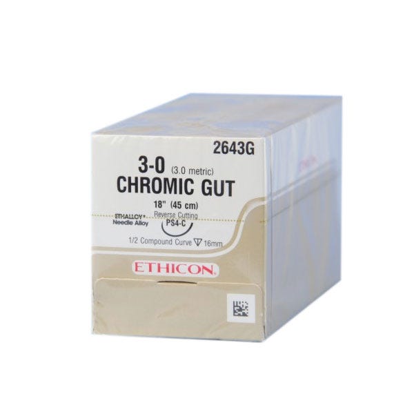 Chromic Gut Suture, 3-0, PS-4C 18" - 12/Box
