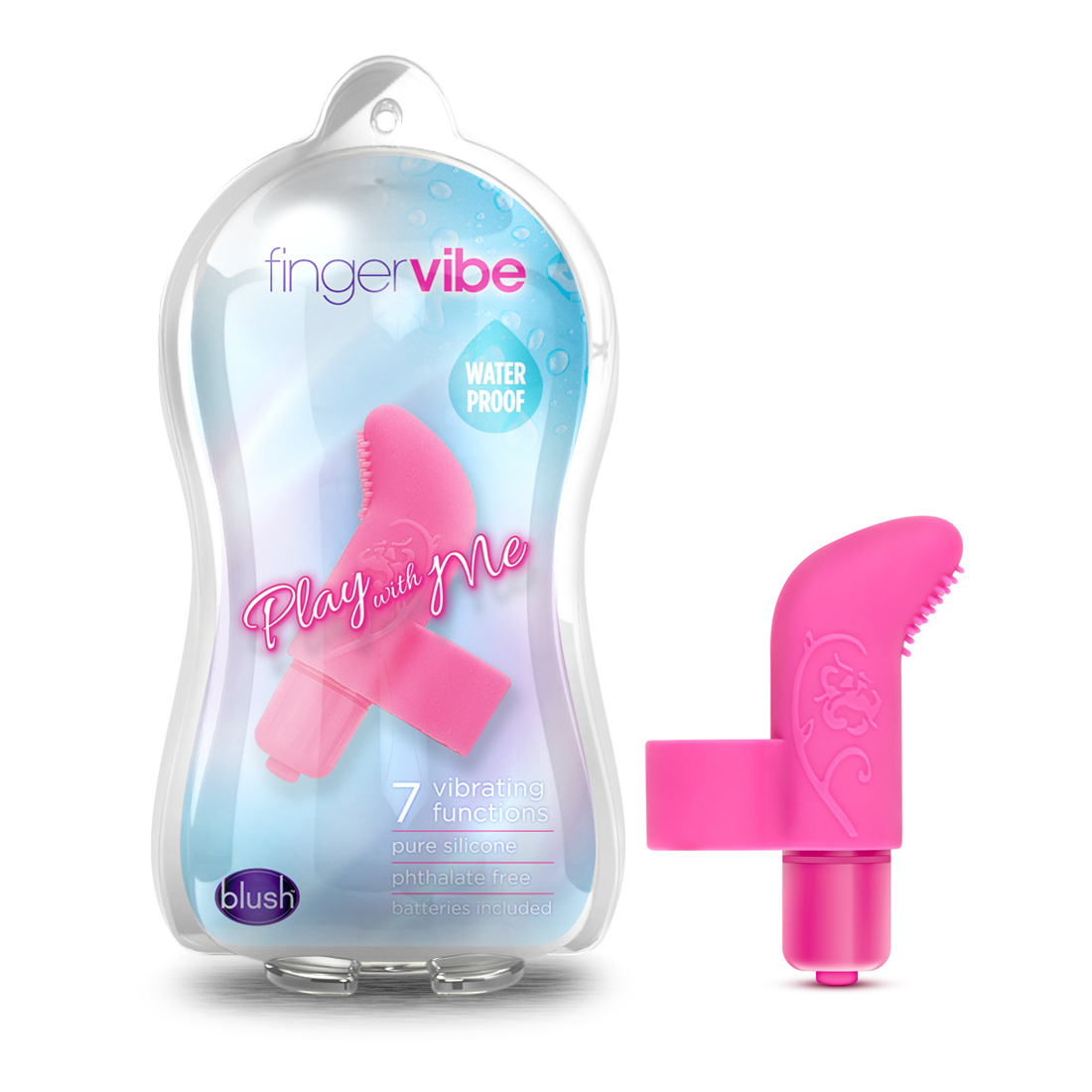 Blush Play with Me Finger Vibe Pink 3.5-Inch Vibrating Bullet