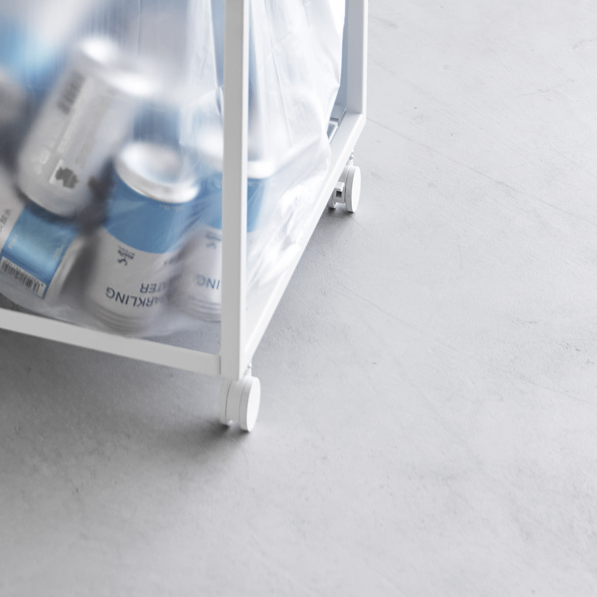 3-Compartment Trash Can with Casters : Easy Mobility