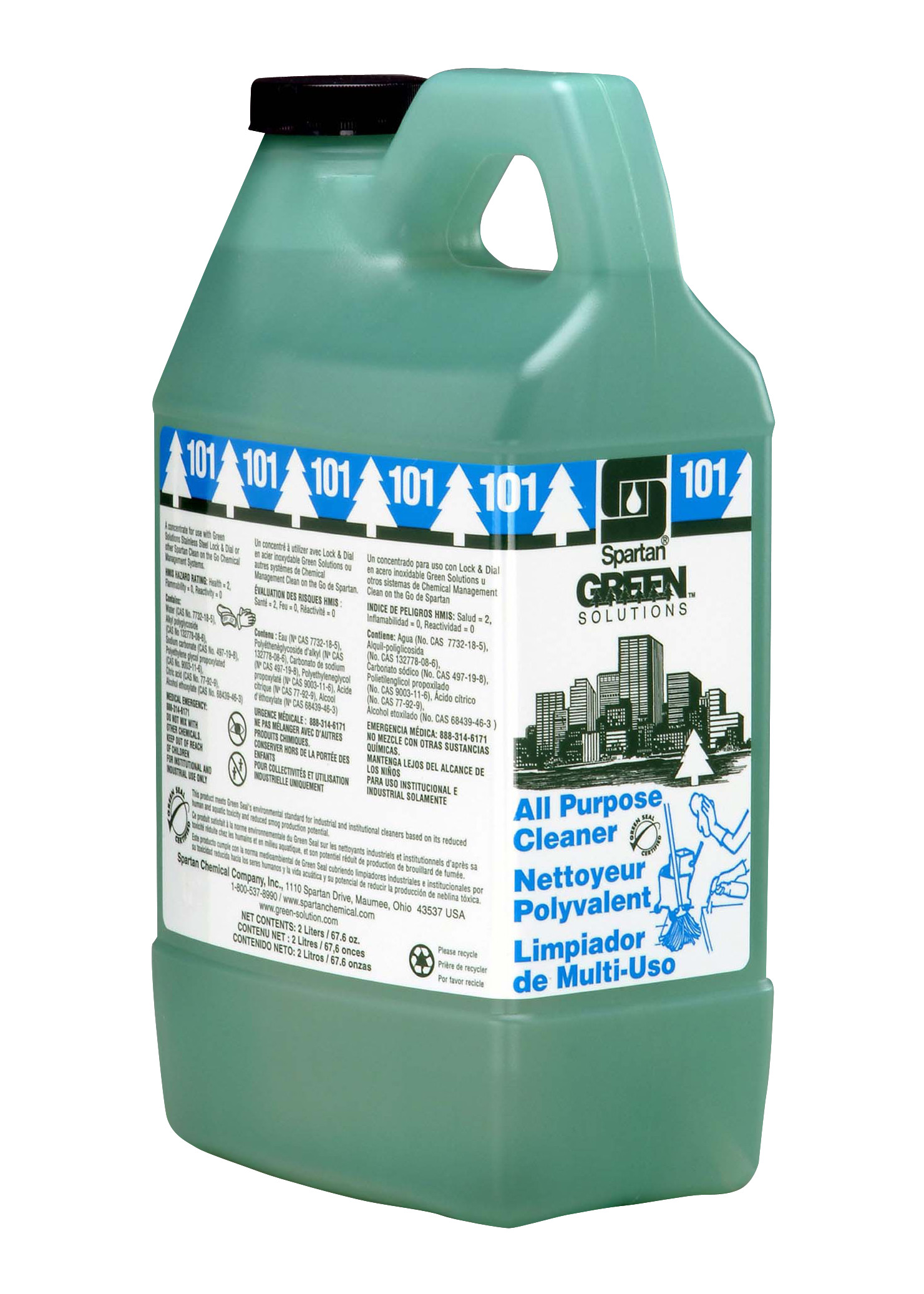 Spartan Chemical Company Green Solutions All Purpose Cleaner 101, 2 Liter