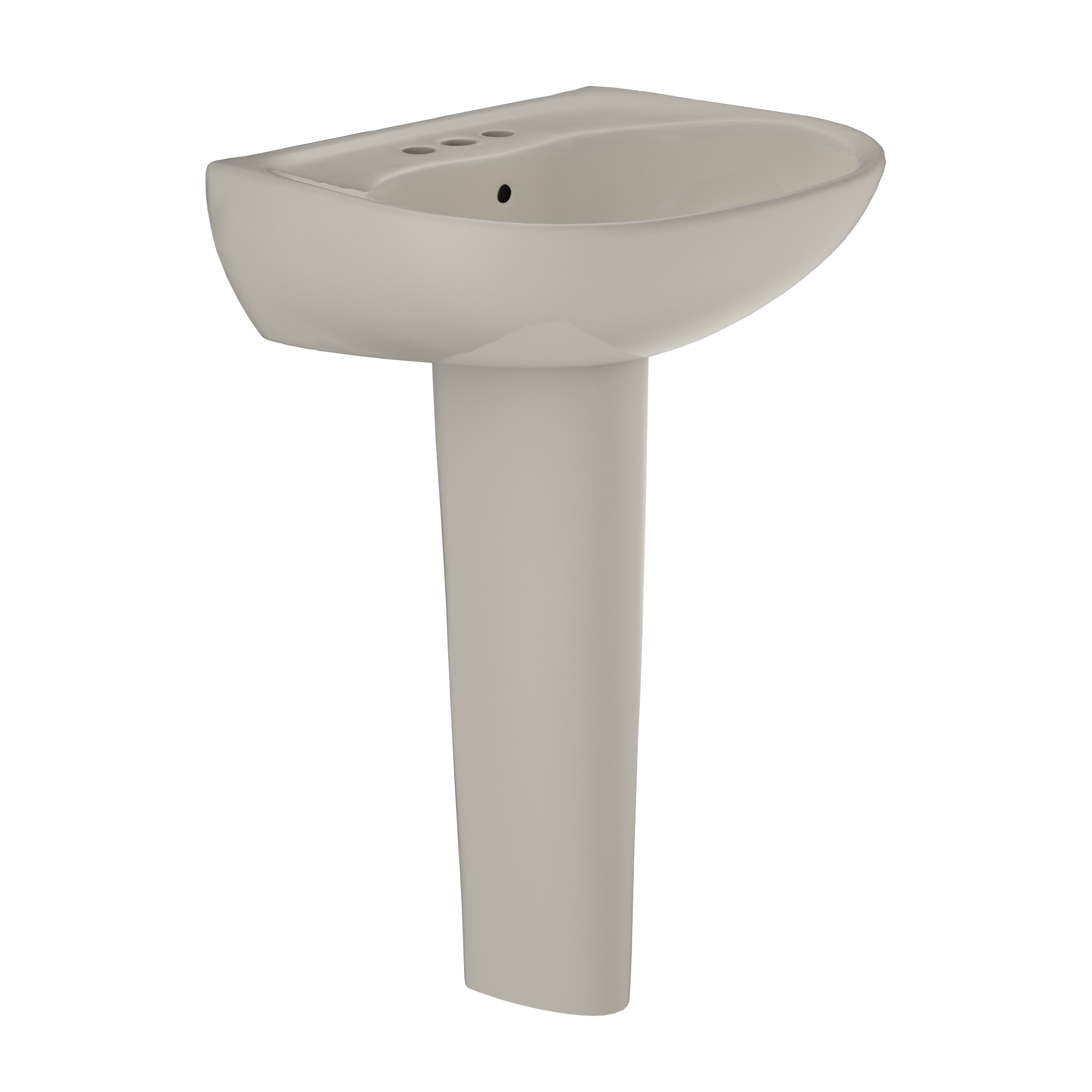 TOTO Supreme Oval Basin Pedestal Bathroom Sink with CeFiONtect for 4 Inch Center Faucets, Bone, Vitreous China, LPT241.4G#03