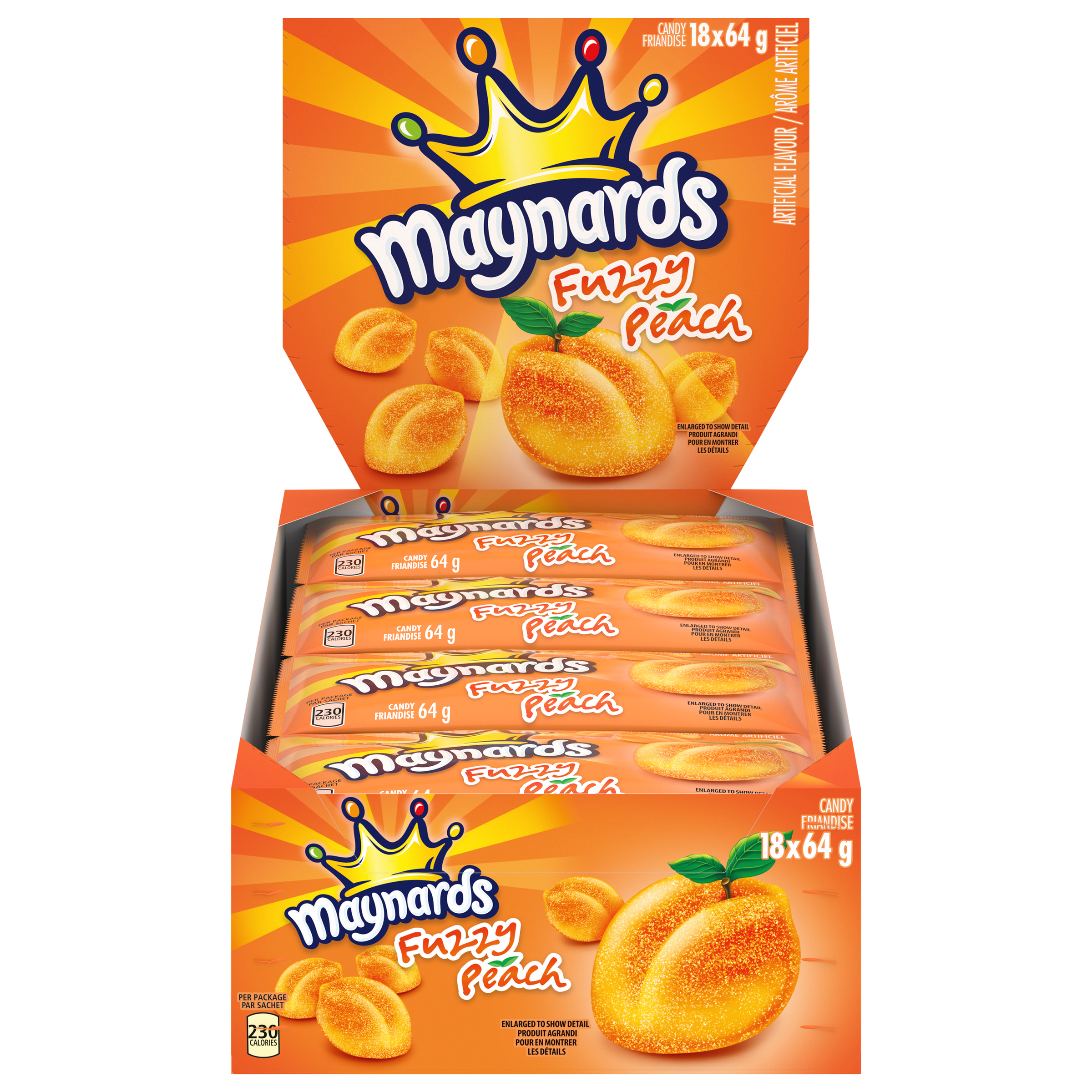Maynards Fuzzy Peach Candy, 64g, (Pack of 18)-0