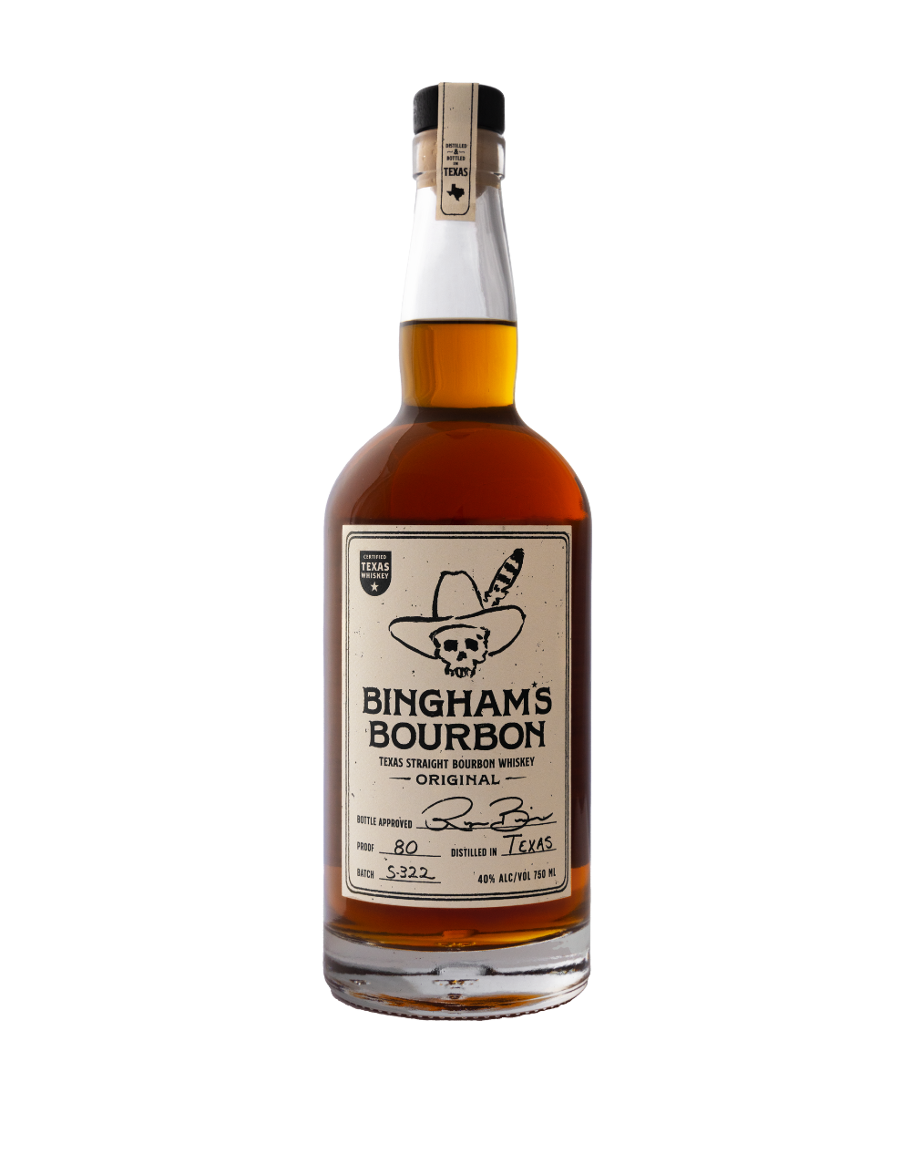 BINGHAM'S BOURBON ORIGINAL TEXAS STRAIGHT BOURBON WHISKEY