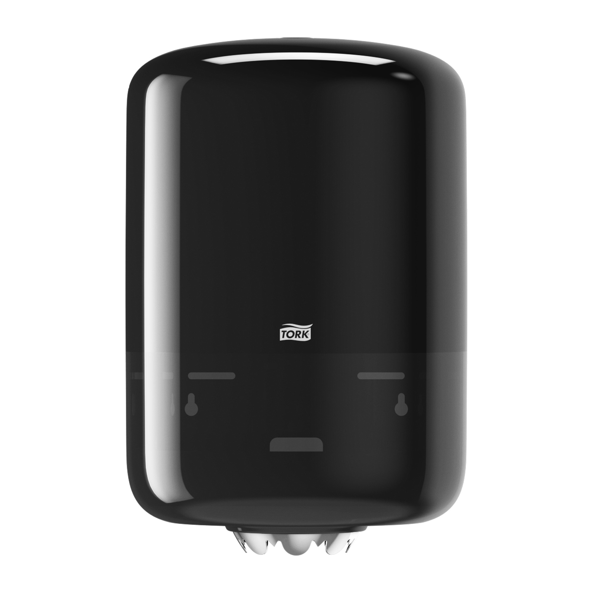 Aftørringsdispenser, Til aftørringsruller, Centerfeed, Sort, Tork Midi M2