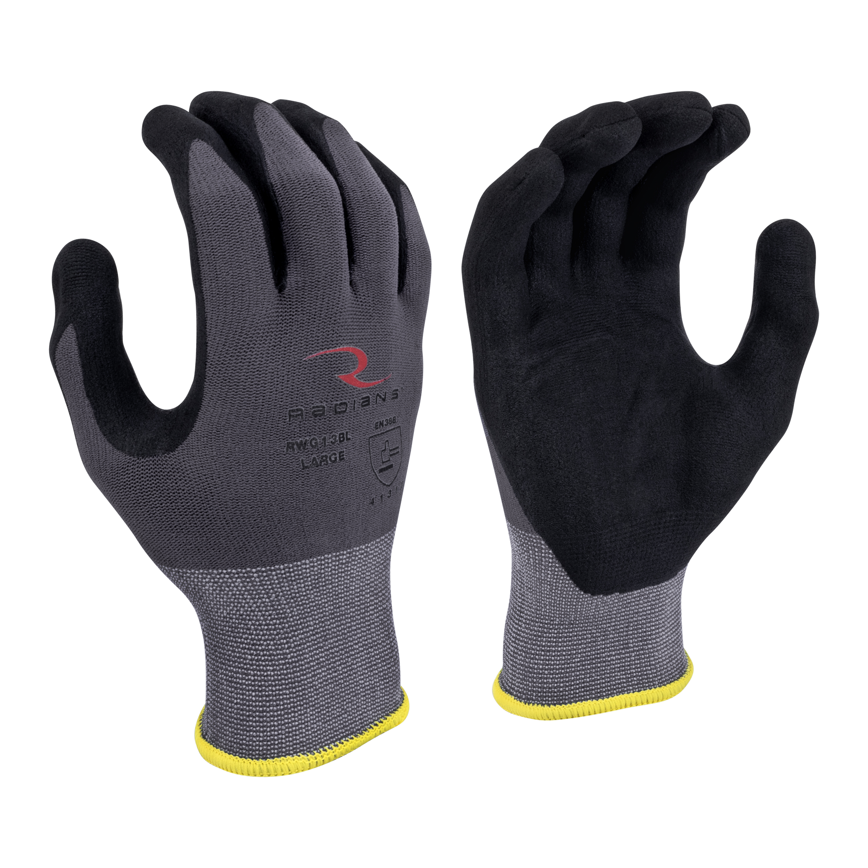 RWG13B Nylon Shell with Foam Nitrile Palm Dip - Size L
