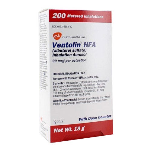 Ventolin® HFA 90mcg Inhalation Aerosol w/Dose Counter, 18gm