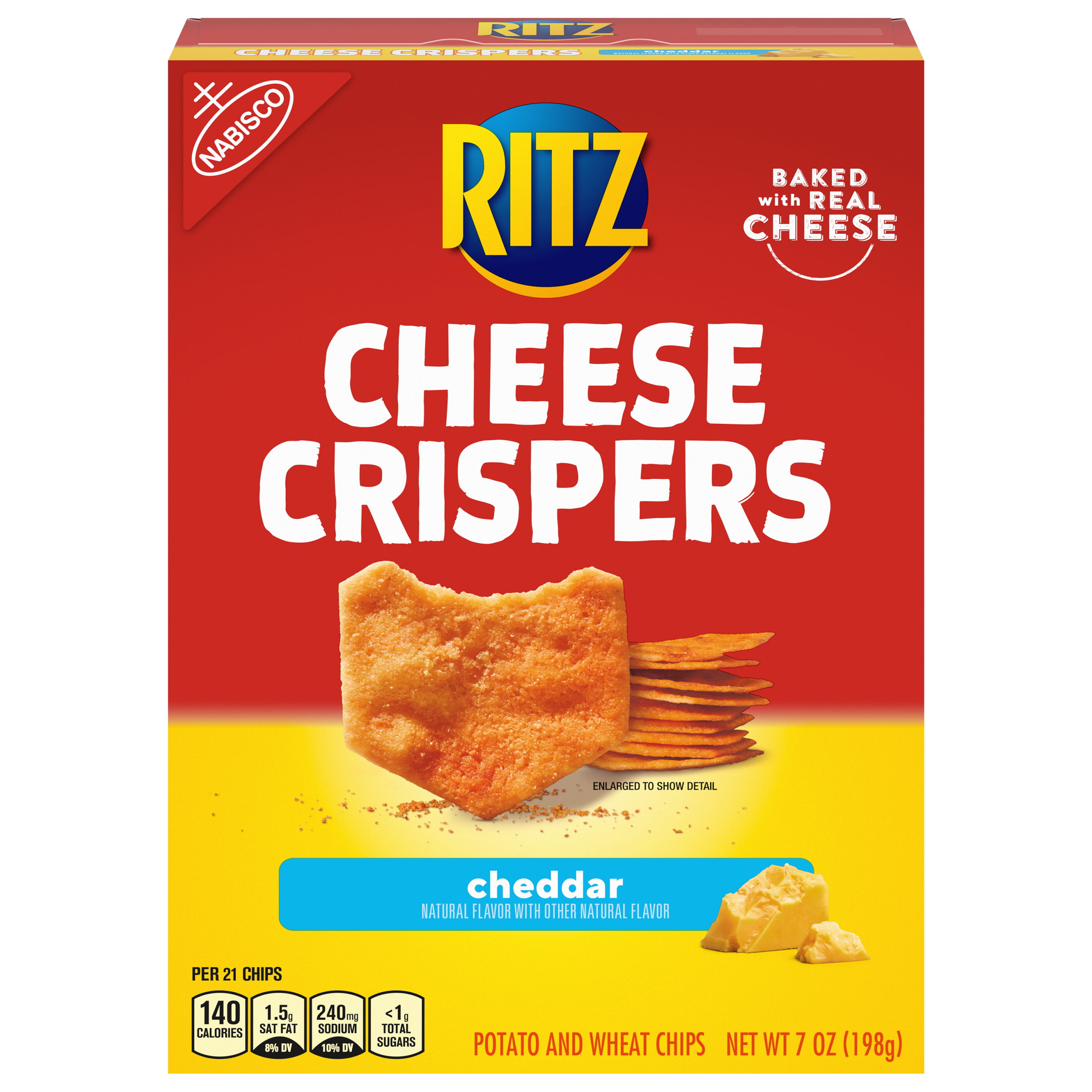 RITZ Cheese Crispers Cheddar Chips, 7 oz-thumbnail-0