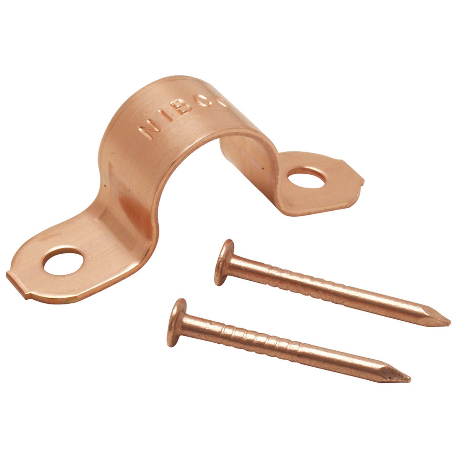 Wolverine Brass® 51310W Solid Copper Pipe Strap with Nails, 1/2"