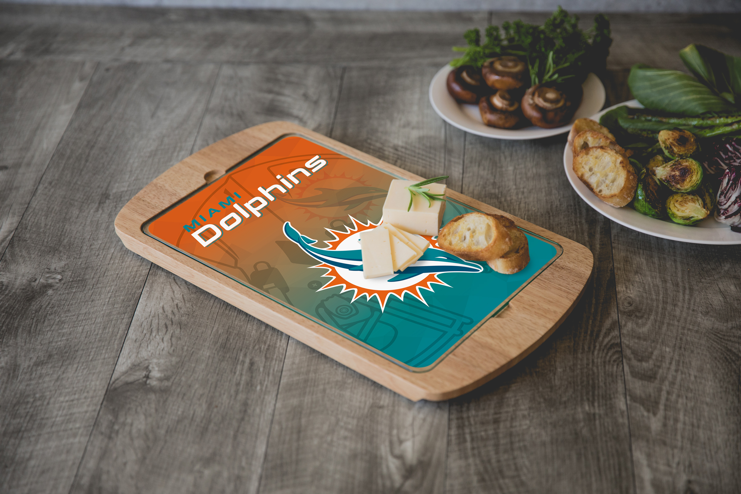 Miami Dolphins - Billboard Glass Top Serving Tray
