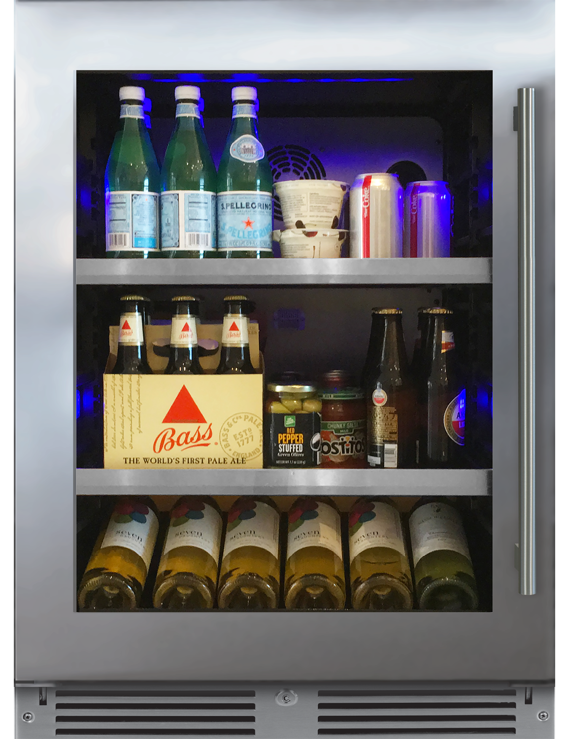 XO Appliances 24 Beverage Center with a Stainless Steel and Glass Door, Left Hinge