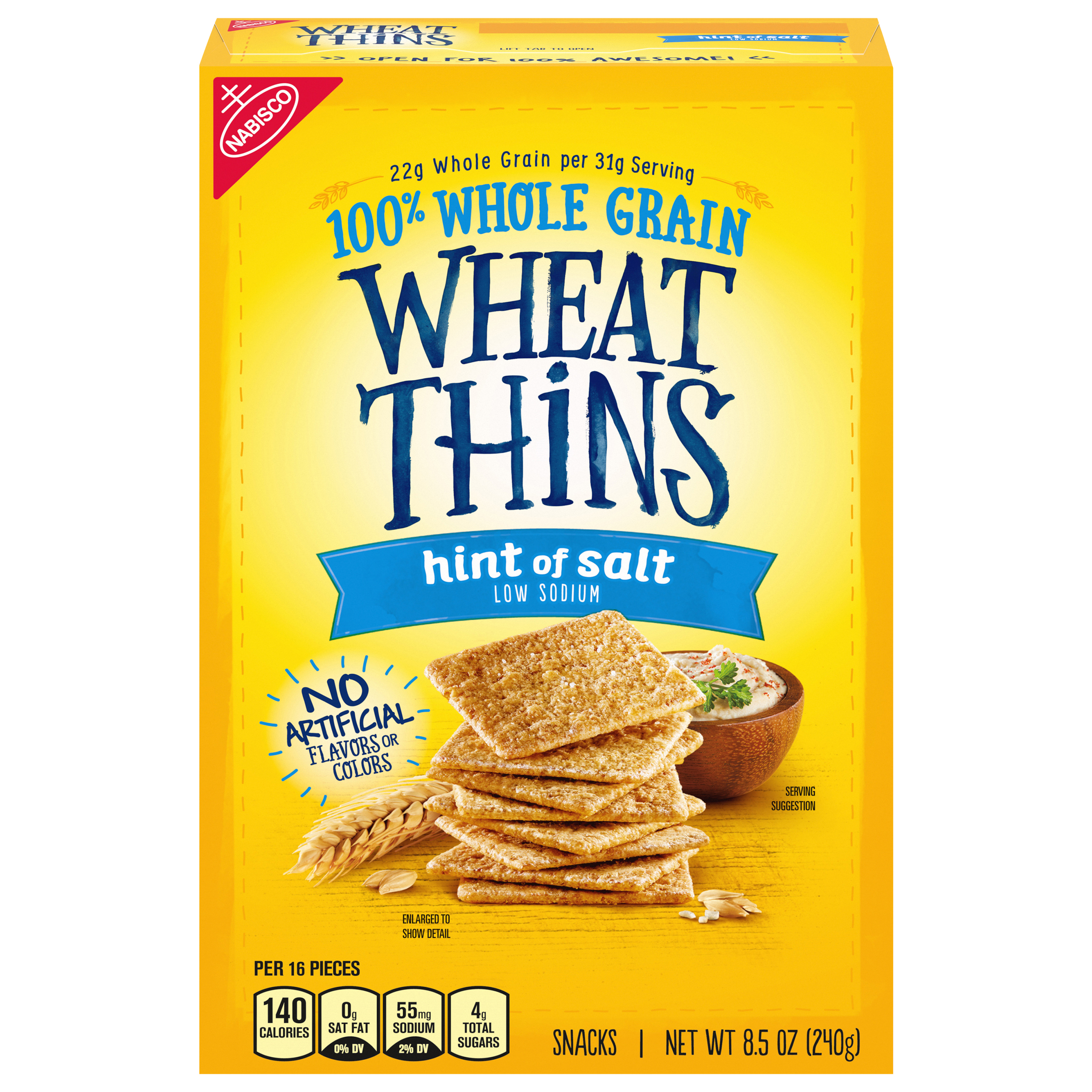 Wheat Thins Hint of Salt Low Sodium Whole Grain Wheat Crackers, 8.5 oz-thumbnail-0