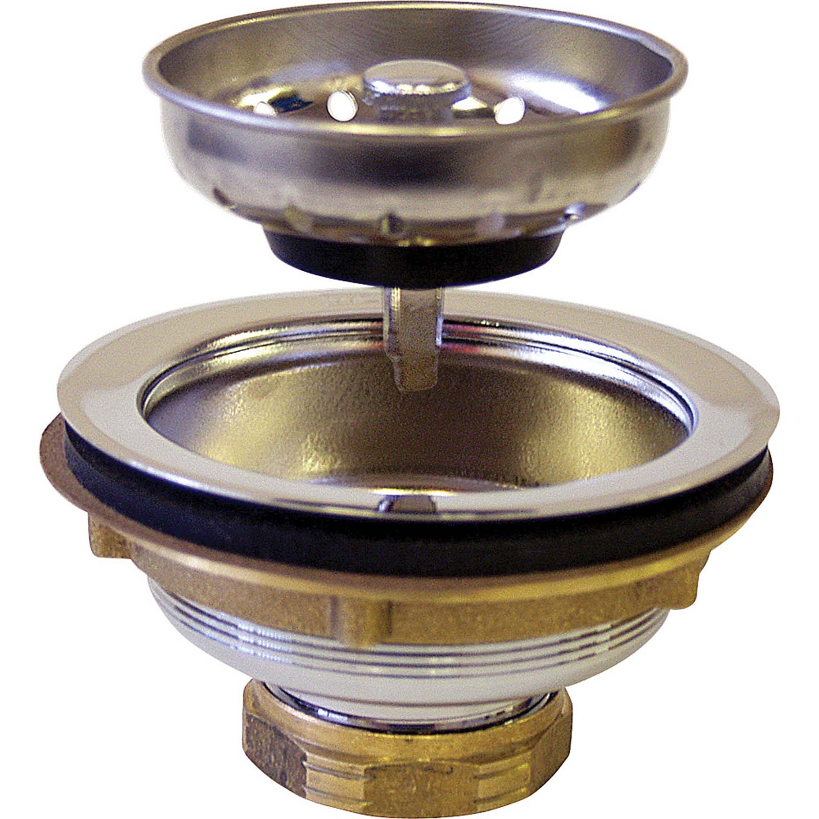 Wolverine Brass® 52813W Brass Deluxe Duo Sink Strainer with 2" Brass Nuts Chrome