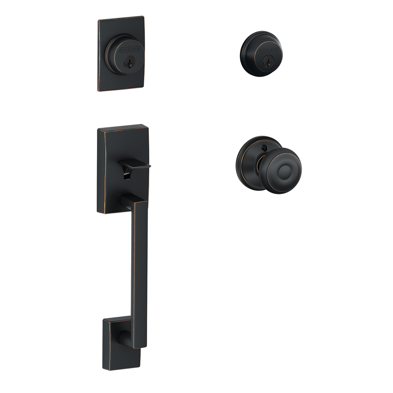 Double Cylinder Handleset and Georgian Knob
