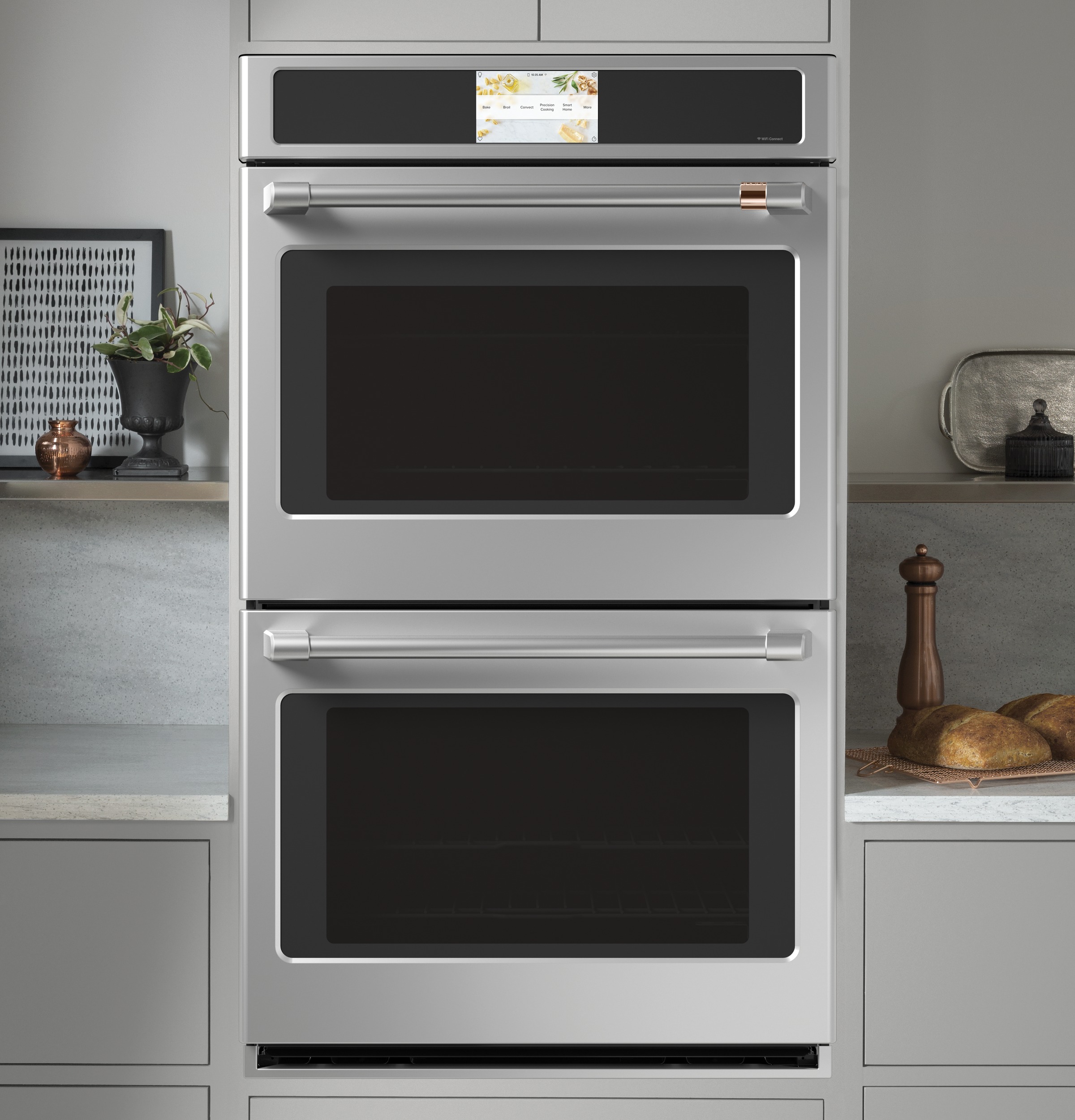 30" Width — Dbl Elec — Slf & Stm Cln — Conv (Both) — 7" Full-Clr Tch LCD Scrn — 4x Roller Rck, Meat Prb — Prec Ckg, Hot-Air Fry, Stm-Assist — Connectable via built-in WiFi — Est Drop Date = JUN-26 view 3