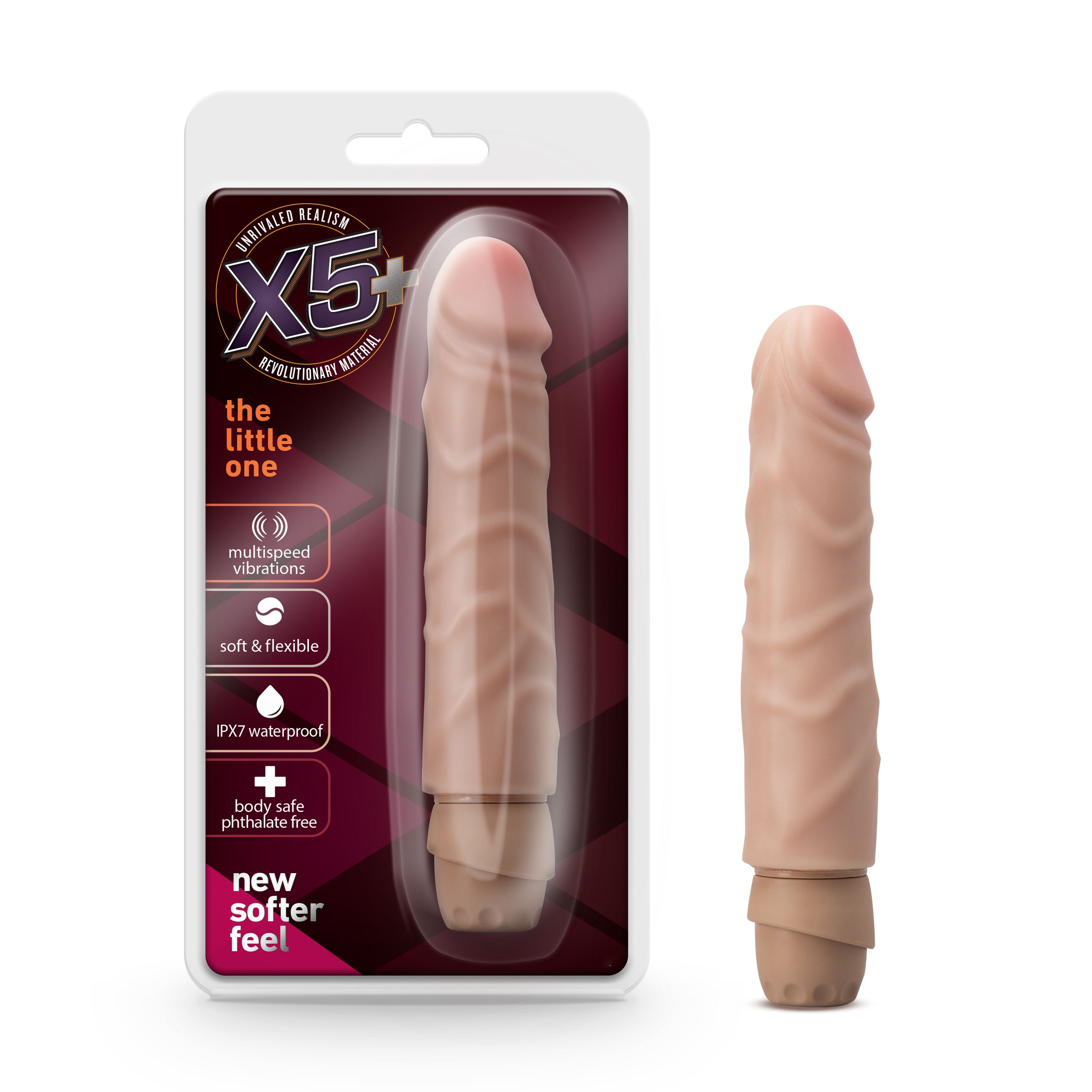 Blush X5 Plus The Little One Beige 6.75-Inch Long Vibrating Dildo