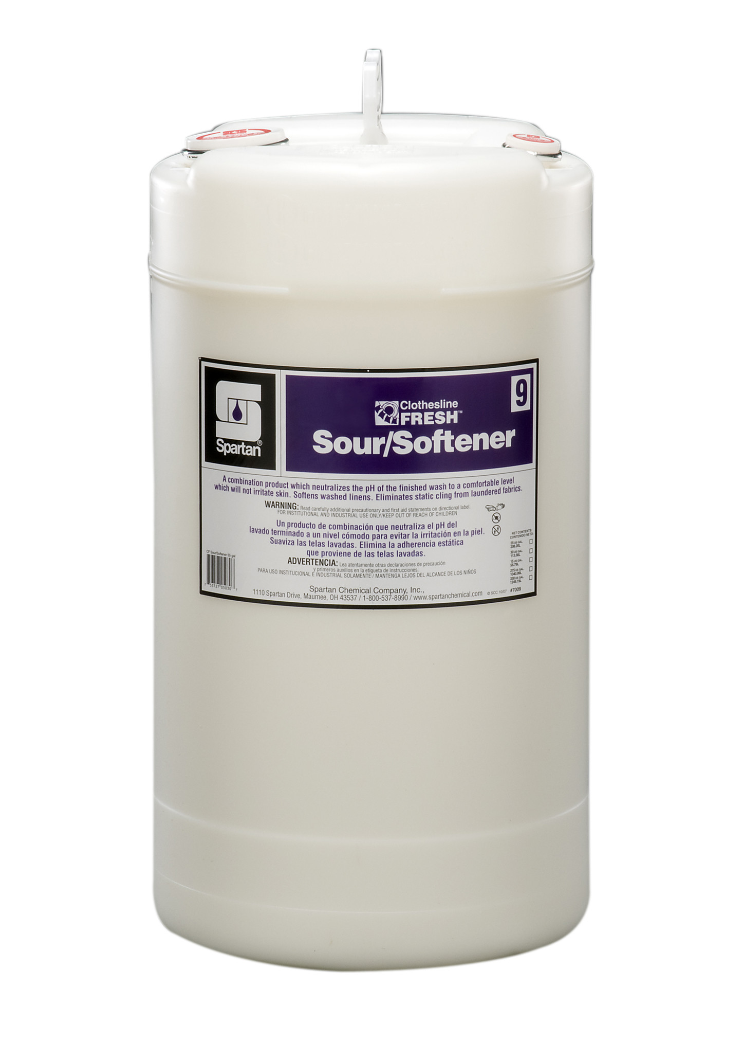 Spartan Chemical Company Clothesline Fresh Sour/Softener 9, 15 GAL DRUM