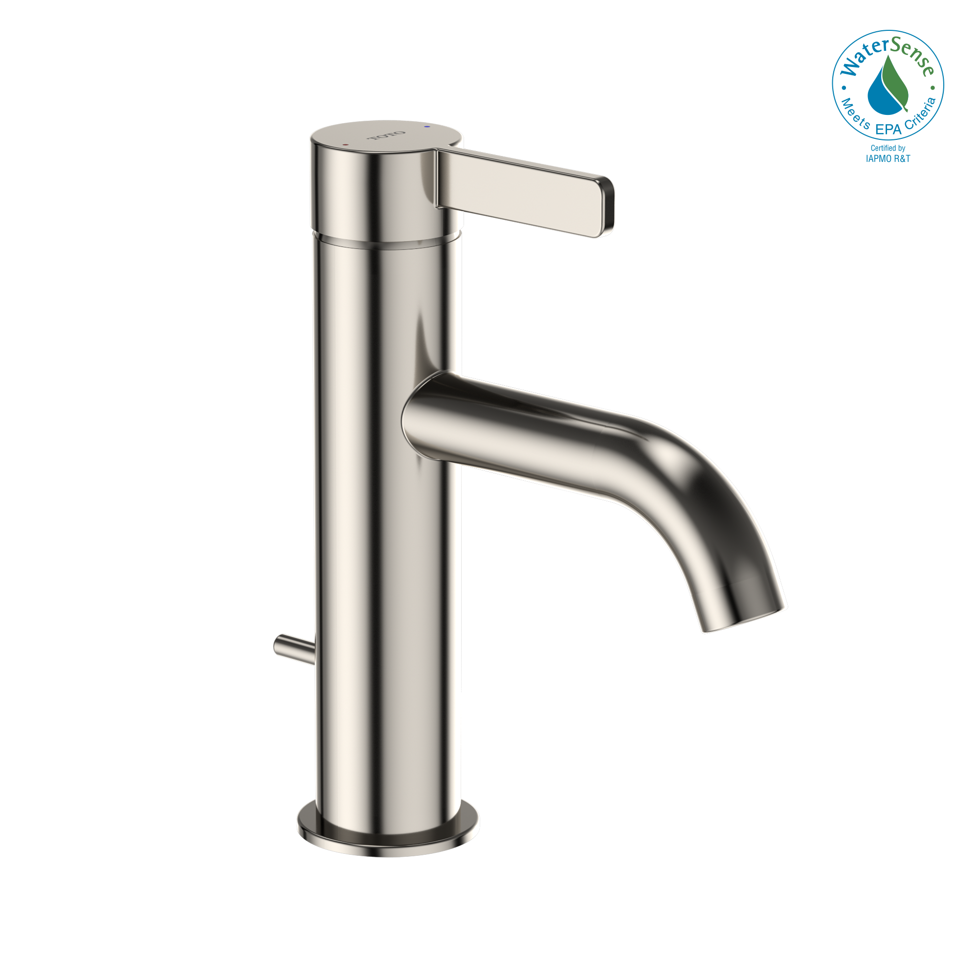 TOTO GF Series 1.2 GPM Single Handle Bathroom Sink Faucet with COMFORT GLIDE Technology and Drain Assembly, Polished Nickel, Stainless Steel, TLG11301U#PN