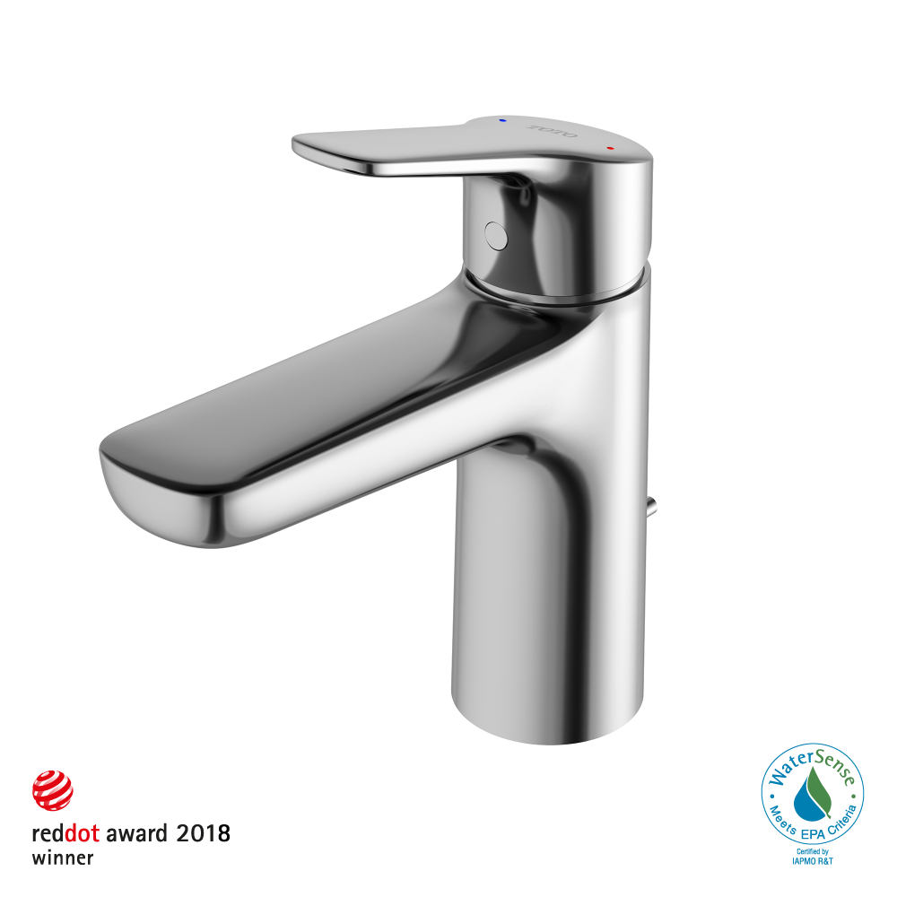 TOTO GS Series 1.2 GPM Single Handle Bathroom Sink Faucet with COMFORT GLIDE Technology and Drain Assembly, Polished Chrome, Brass, TLG03301U#CP