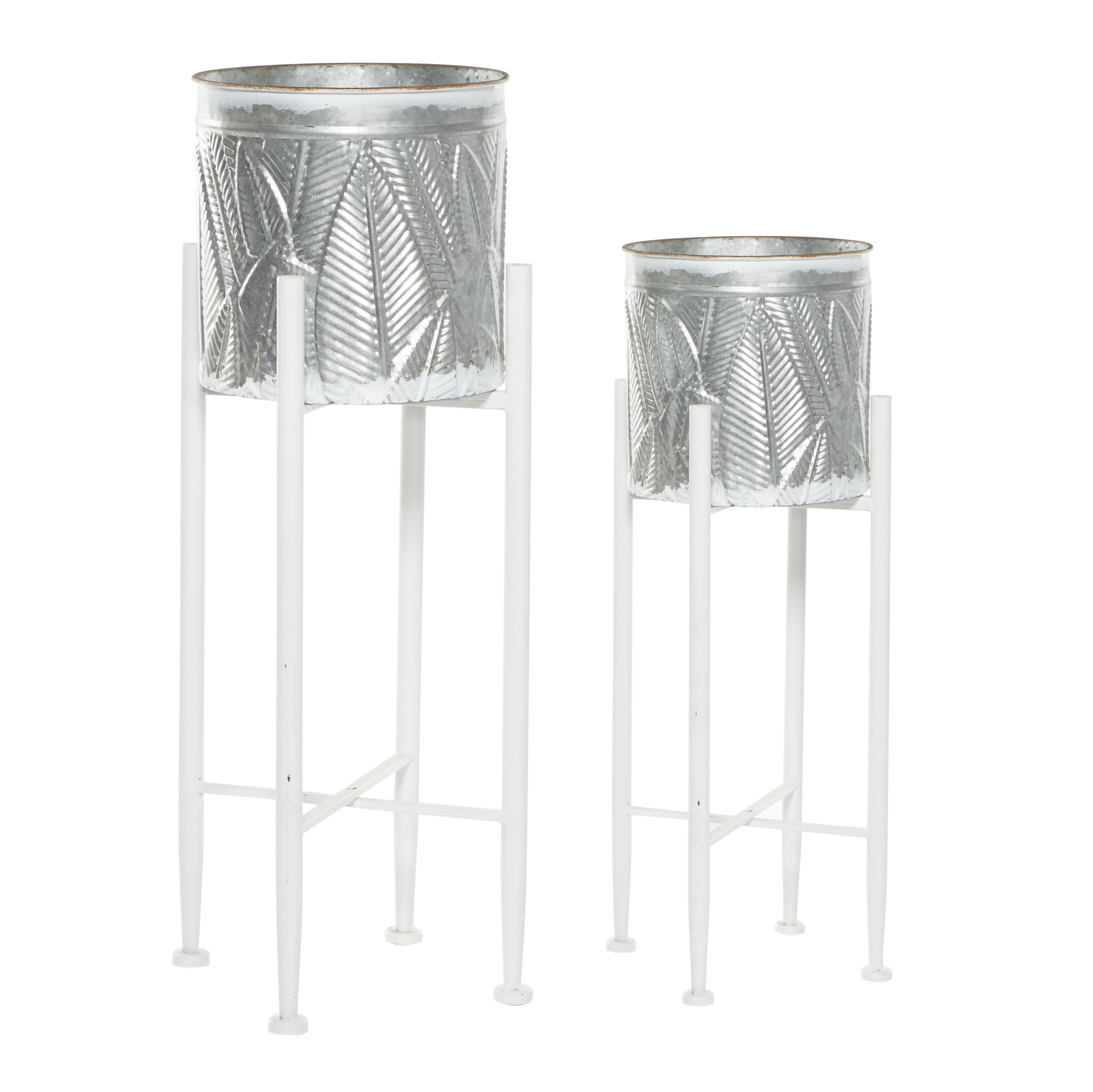 metal  planter, set of 2 30", 35"h