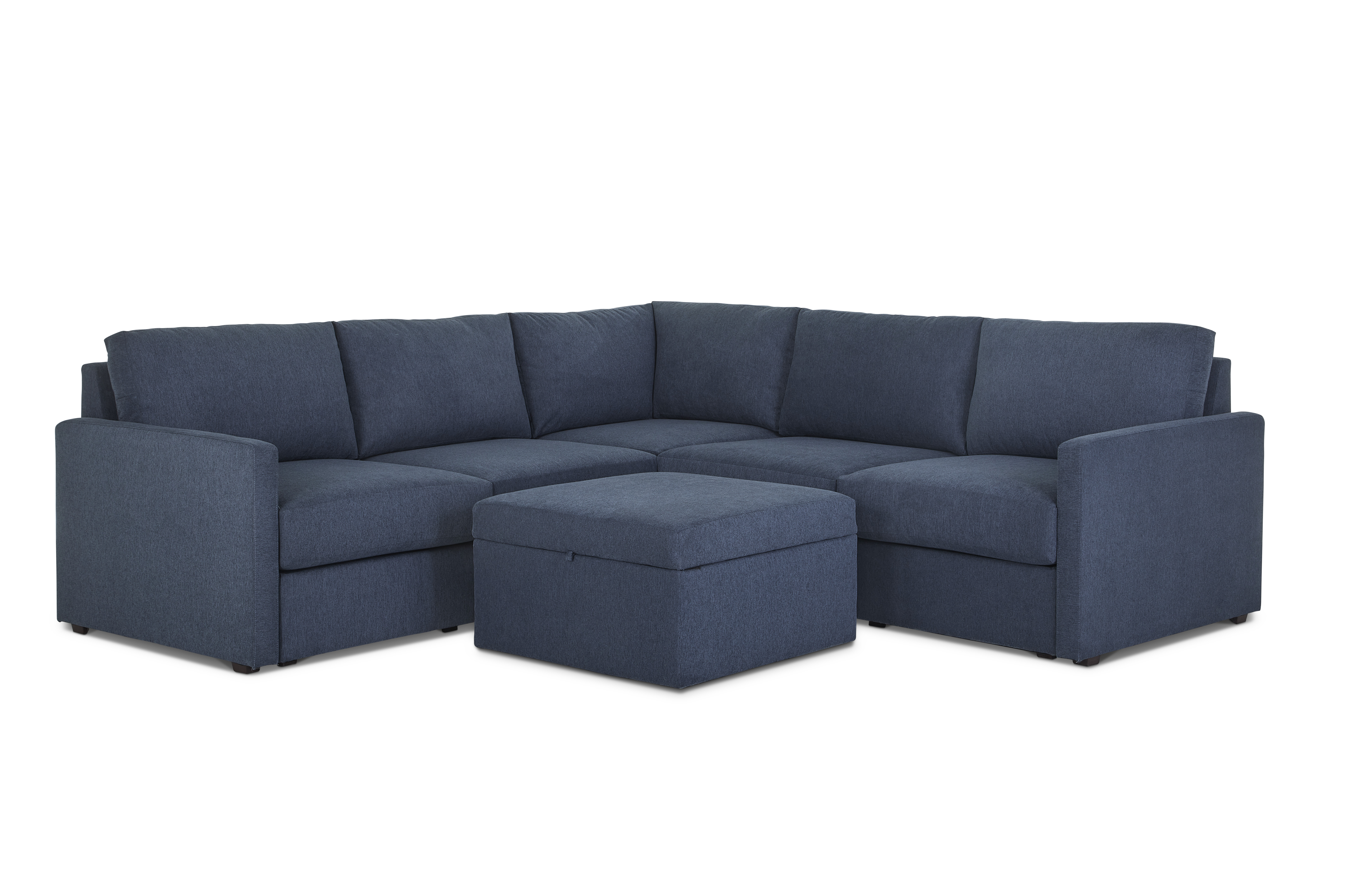 Flexsteel Flex 5-Seat Sectional with Narrow Arm and Storage Ottoman