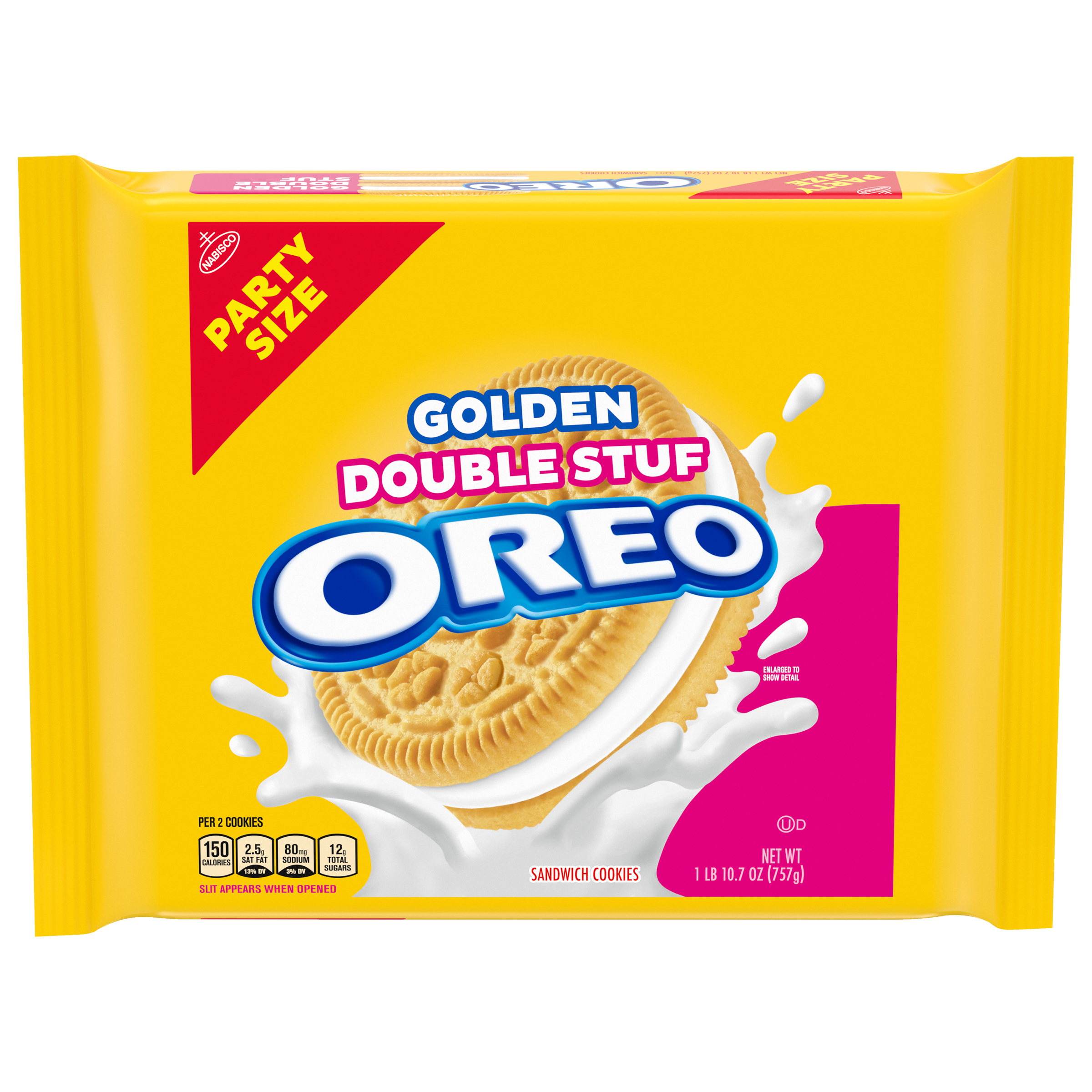 OREO Double Stuf Golden Sandwich Cookies, Party Size, 26.7 oz-thumbnail-0