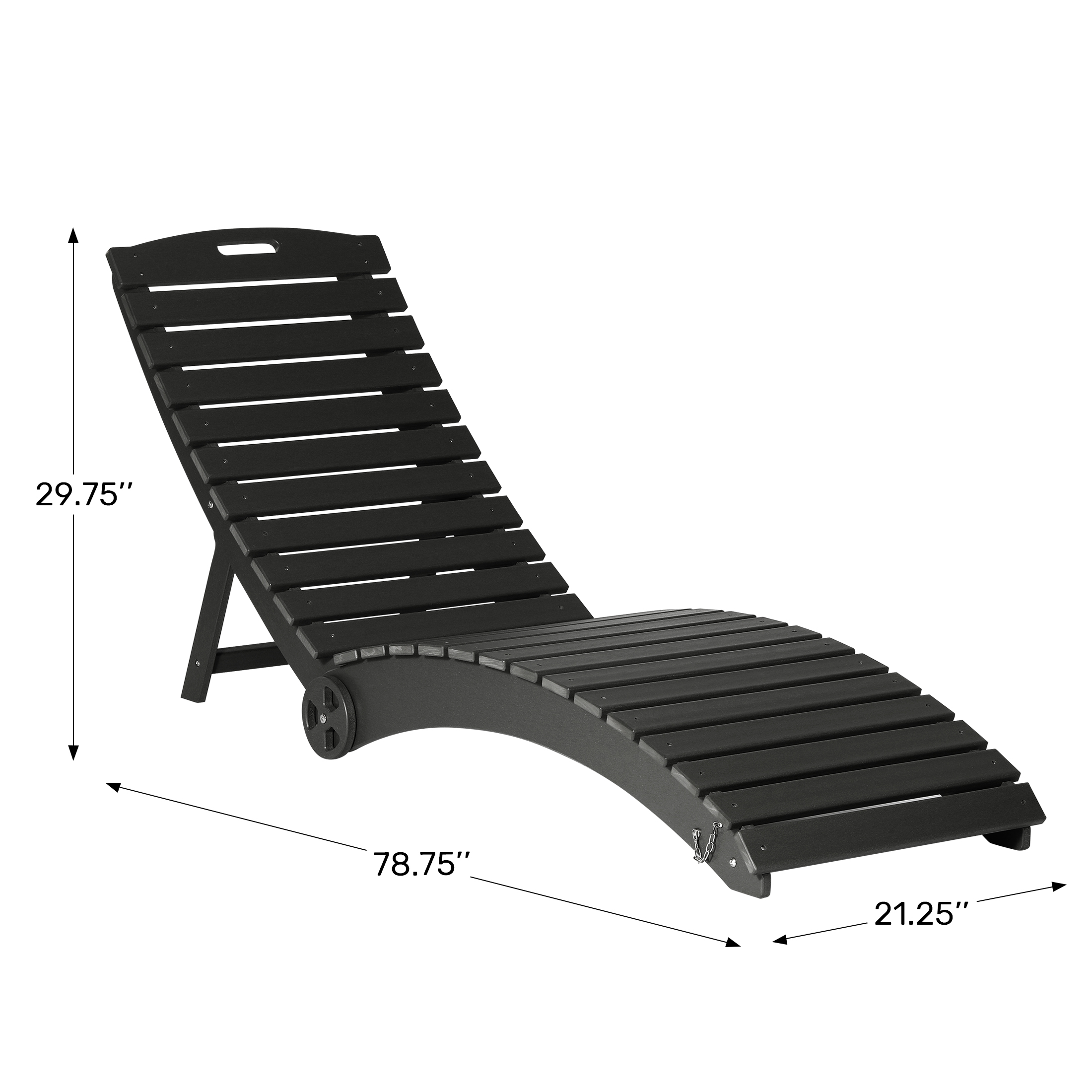 Outdoor HDPE In-Pool Patio Chaise Lounge Chair With Wheels WWT Spec Image