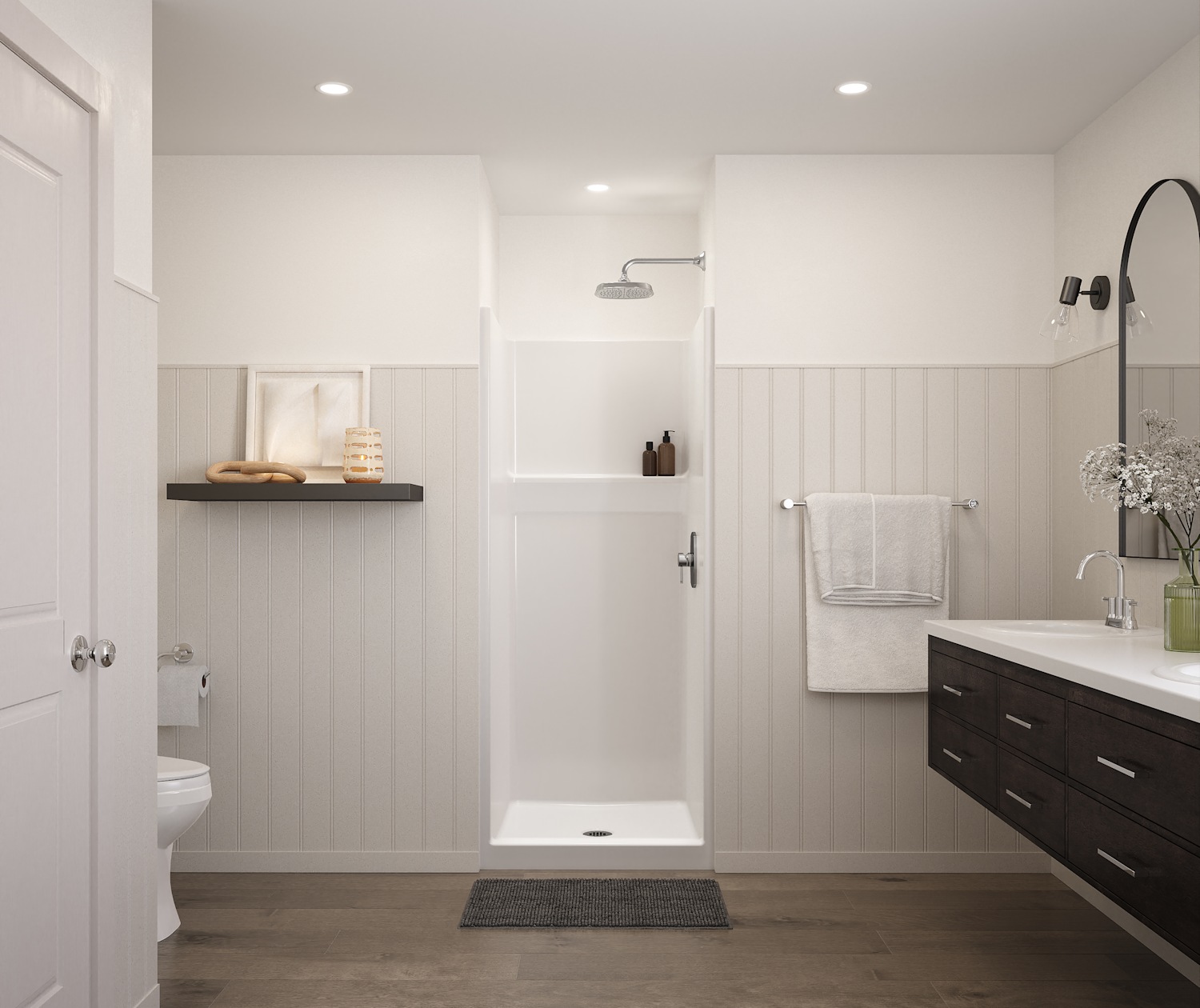 Icon SH3232 AcrylX™ Alcove Center Drain One-Piece Shower in White view 6