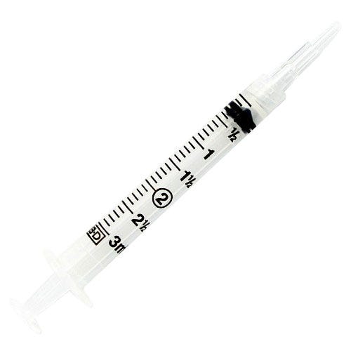 3 cc Syringe w/ BD™ Blunt Plastic Cannula - 100/Box