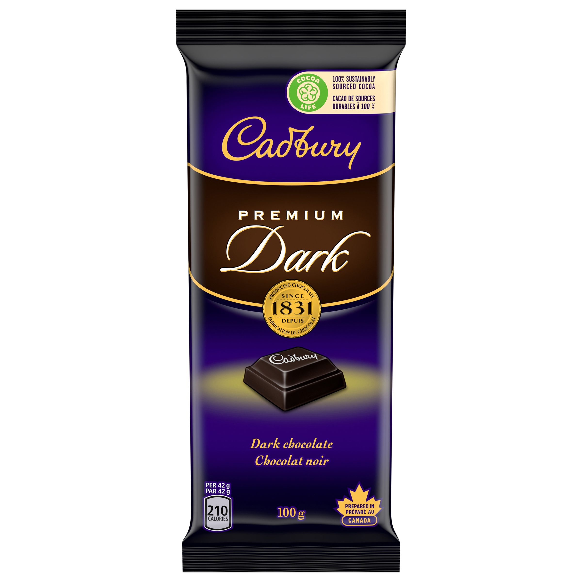 Cadbury Premium Dark, Dark Chocolate Bars, 100 G-2
