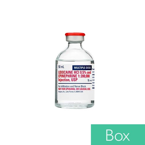 Lidocaine 0.5% w/Epi 50ml 25/b MDV 1:200000 for Nerve Block