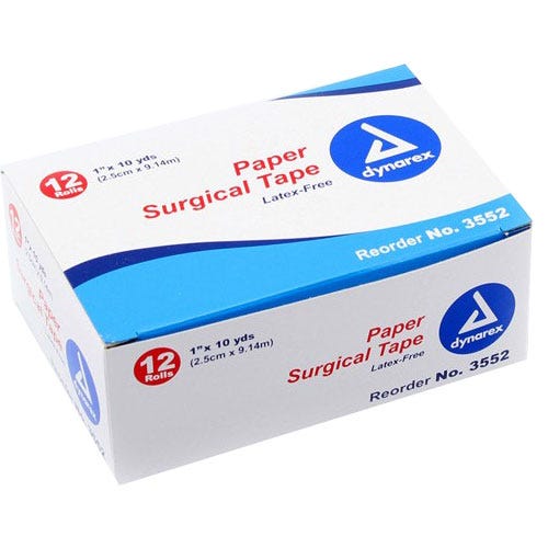 Surgical Tape Paper 1" x 10Yds  - 12/Box