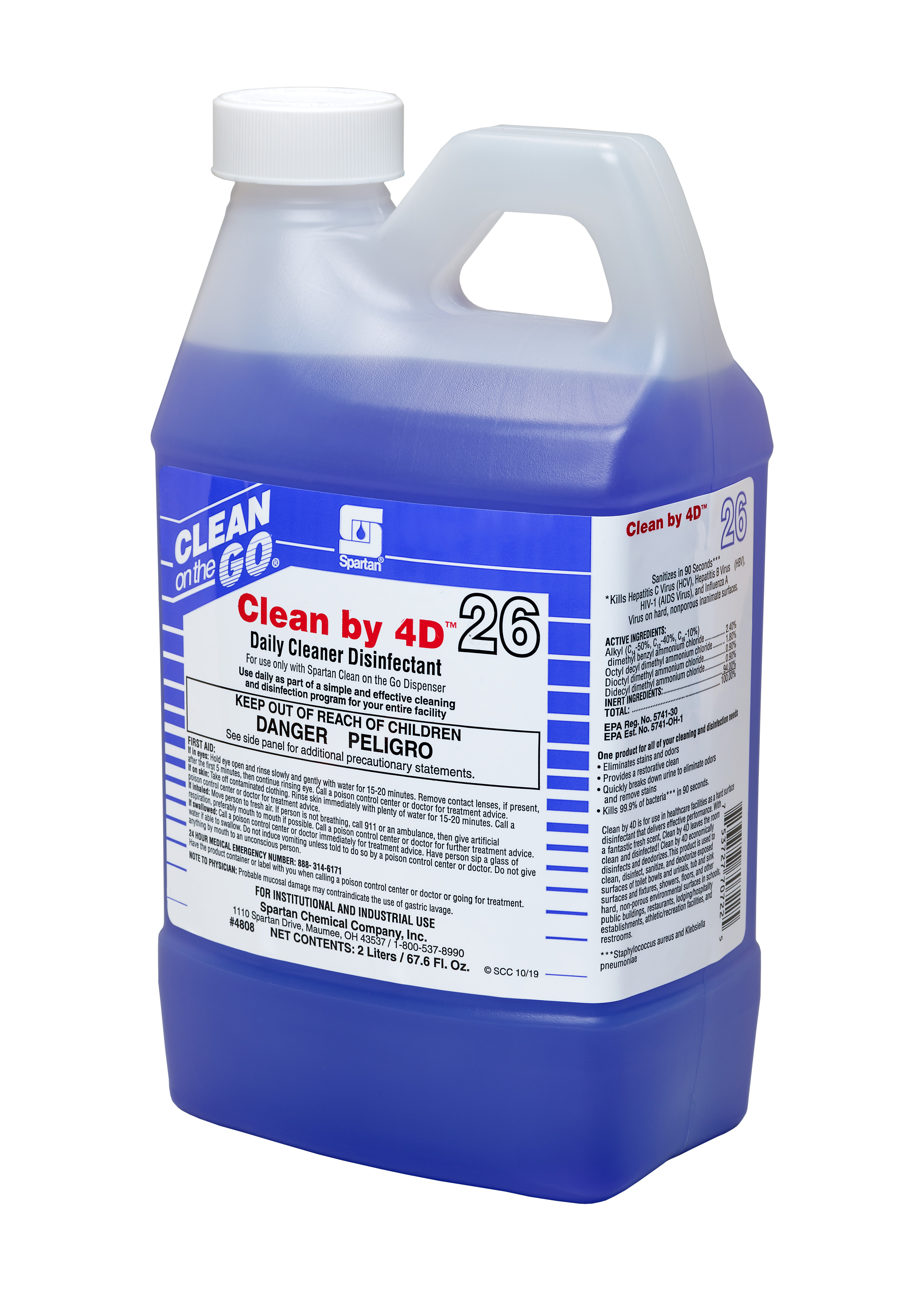 Spartan Chemical Company Clean by 4D, 2 LITER 4/CS
