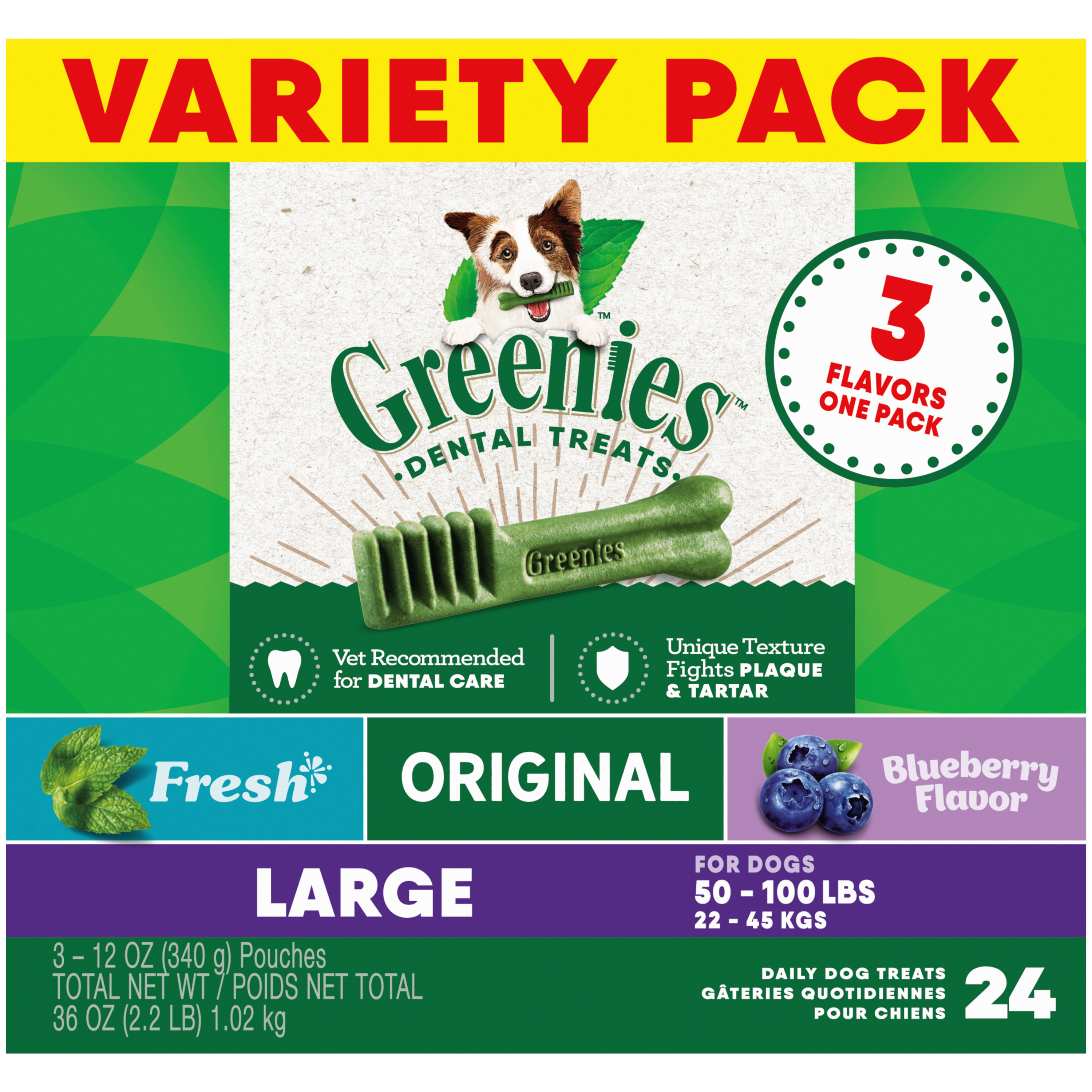 36oz Greenies Large 3 Flavor Variety pack Value Tub - Health/First Aid