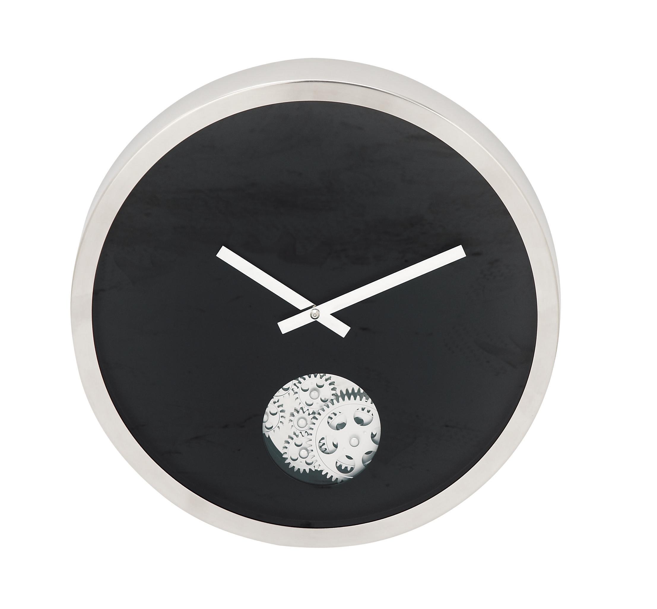Modern Gears Black Wall Clock, 15" x 15"