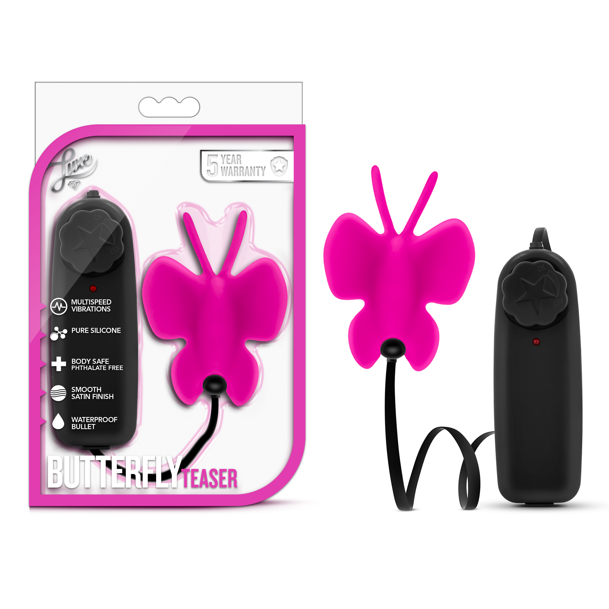 Blush Luxe Butterfly Teaser Fuchsia 3-Inch Vibrating Bullet