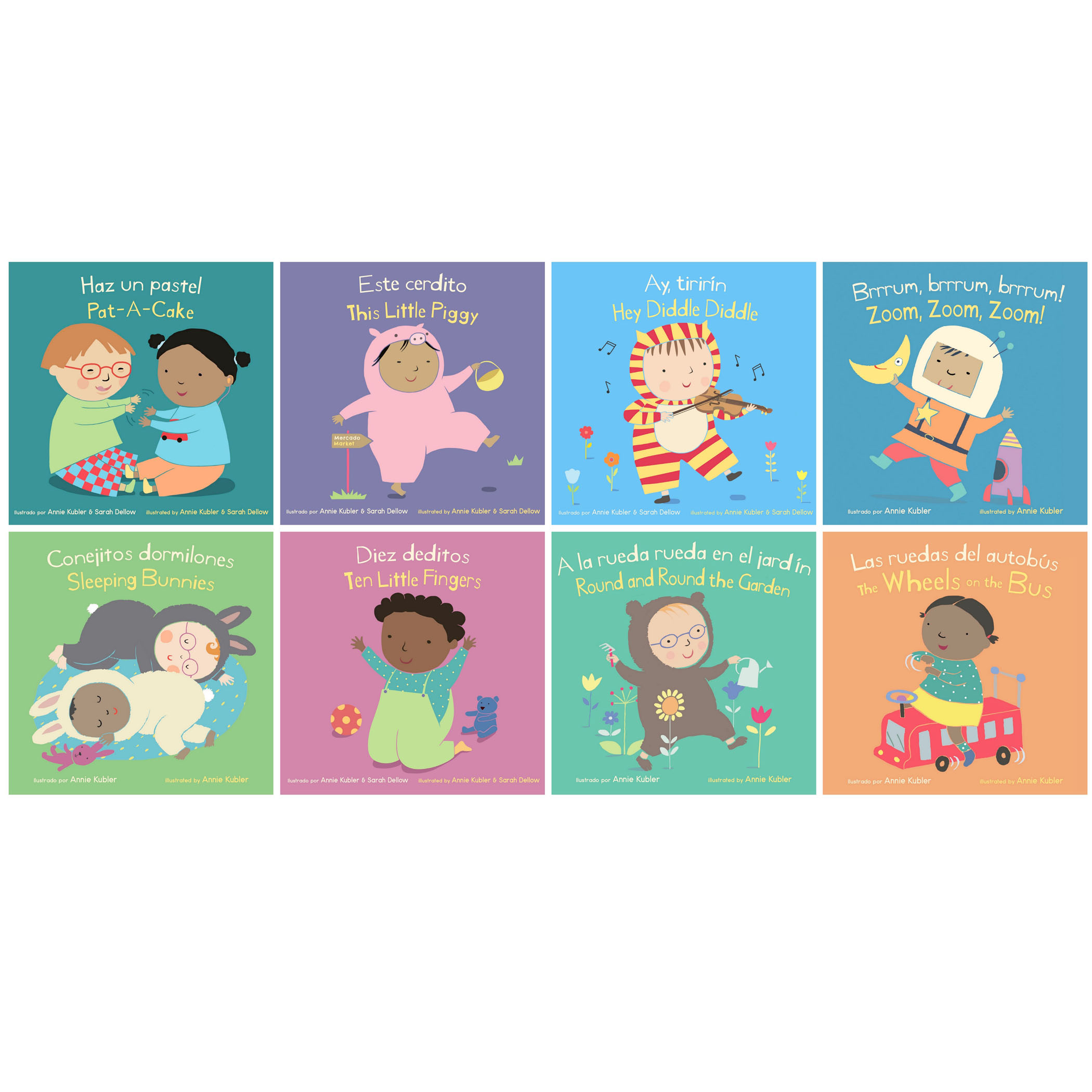 Child's Play Books Bilingual Baby Rhyme Time Books, Set of 8