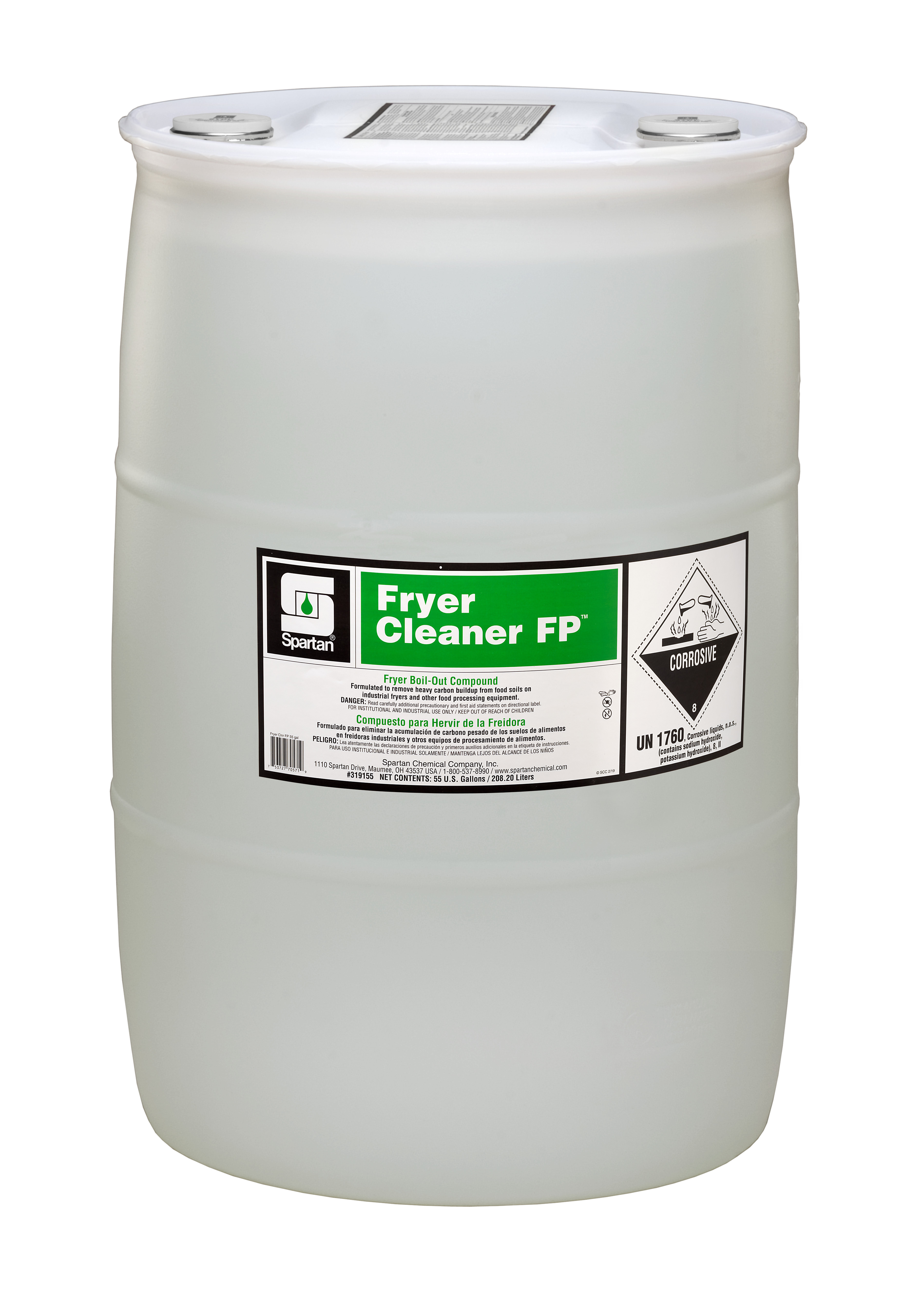 Spartan Chemical Company Fryer Cleaner FP, 55 GAL DRUM
