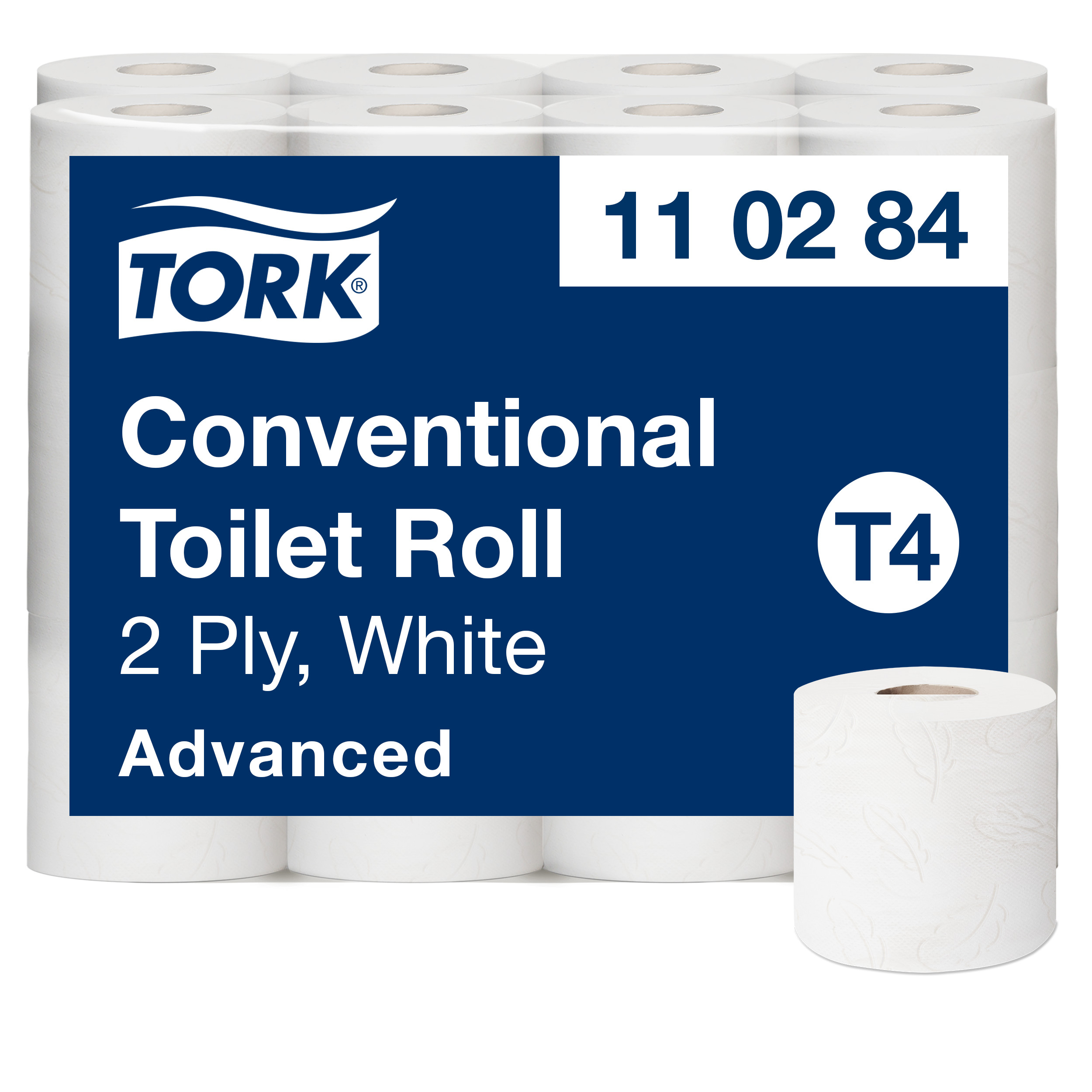 Toiletpapir, Udvendig oprulning, 2 lag, 24 ruller, Tork Advanced T4