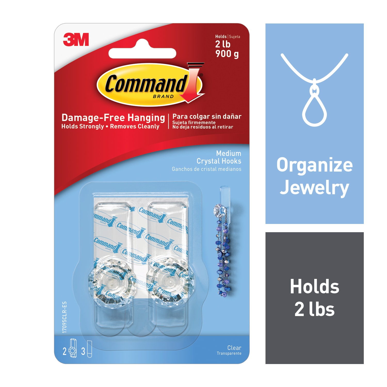 SKU 7100095718 | Command™ Clear Medium Crystal Hook 17095CLR-ES