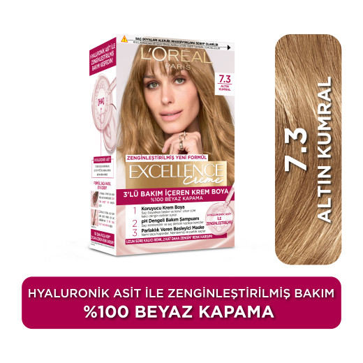 l’oréal paris excellence creme 7.3 altın kumral saç boyası 