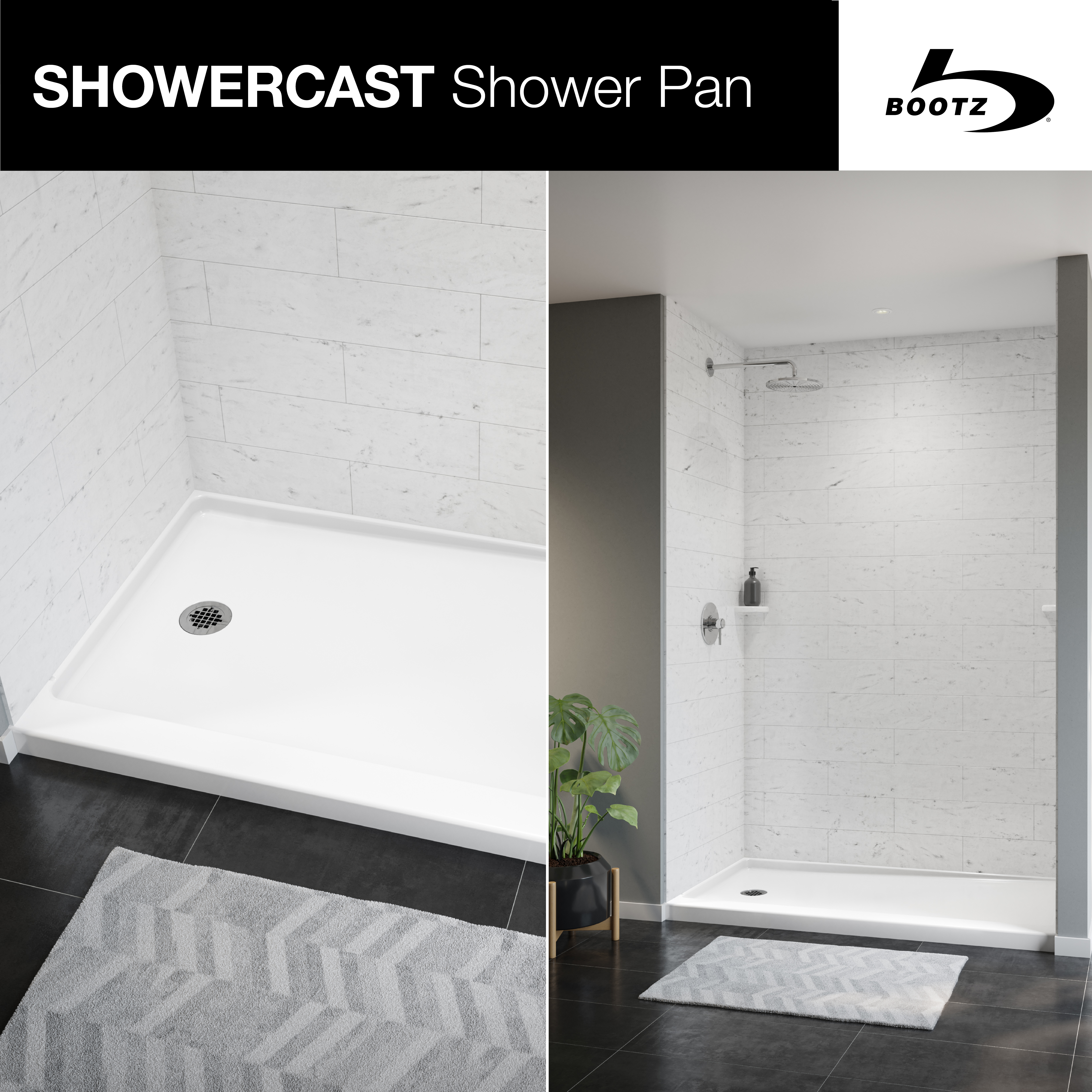 Showercast Porcelain Enamel Alcove Shower Base In Round view 6