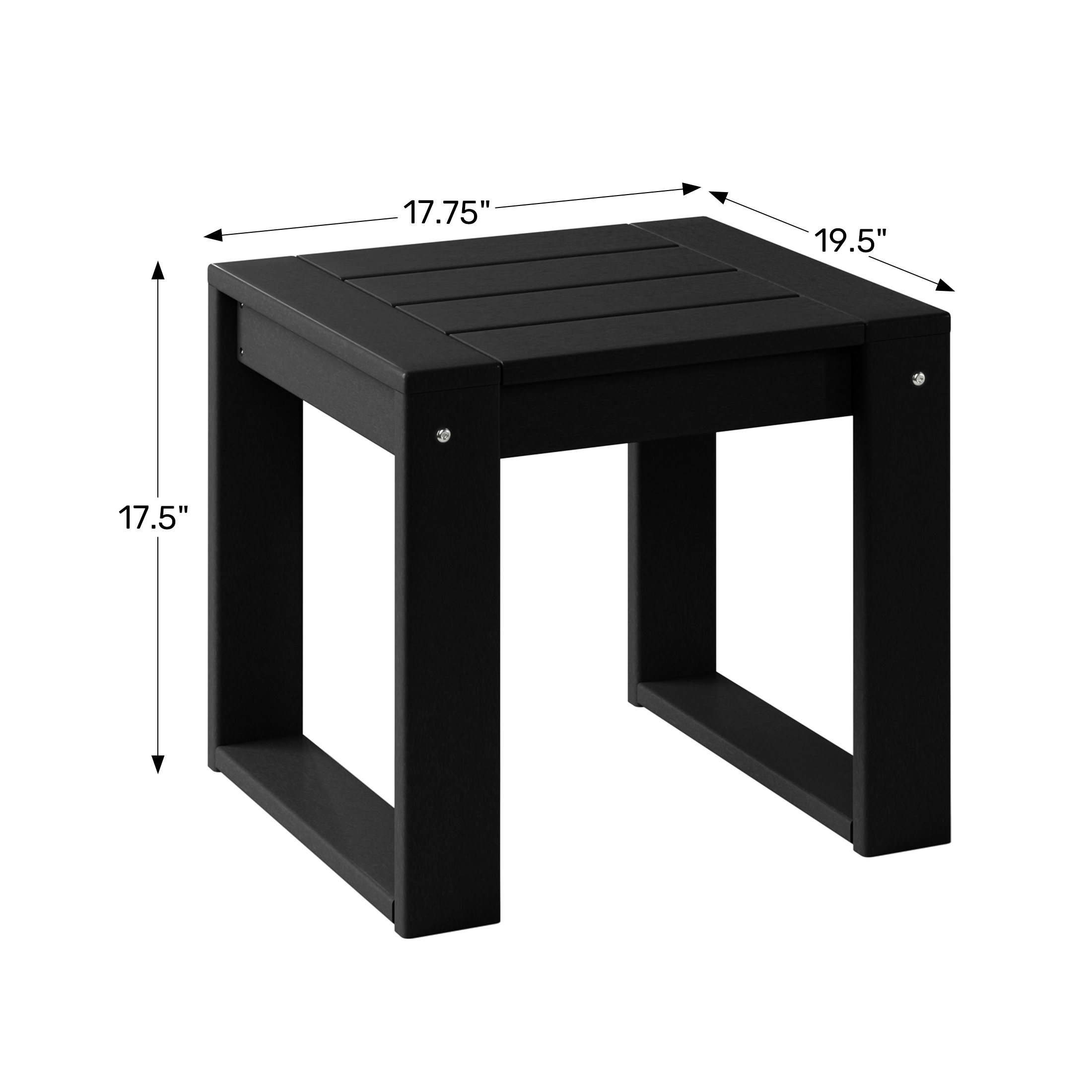 Modern Outdoor HDPE Rectangle Patio Side TableWWT Spec Image