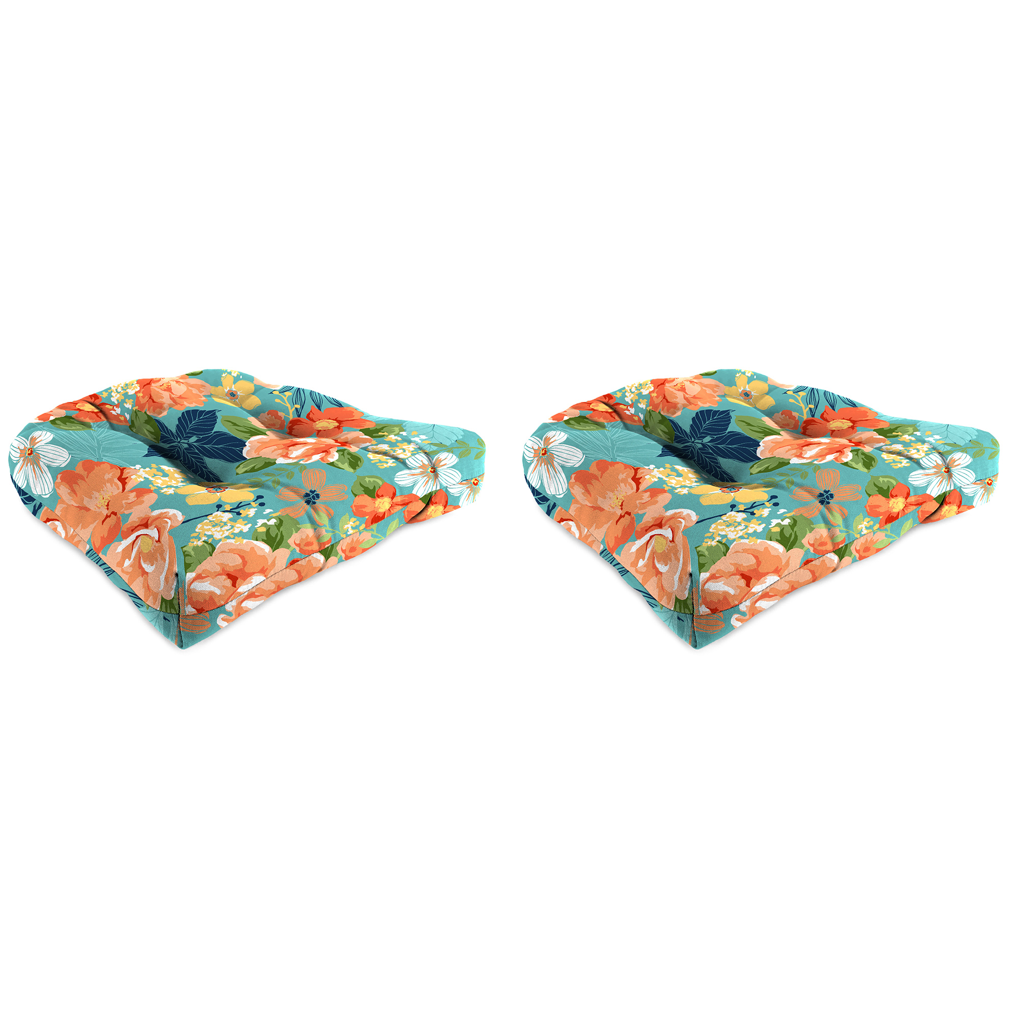 New Tufted Outdoor Patio Wicker Chair Seat Cushions 18", 2-Pack, Fade Resistant - Picture 14 of 23